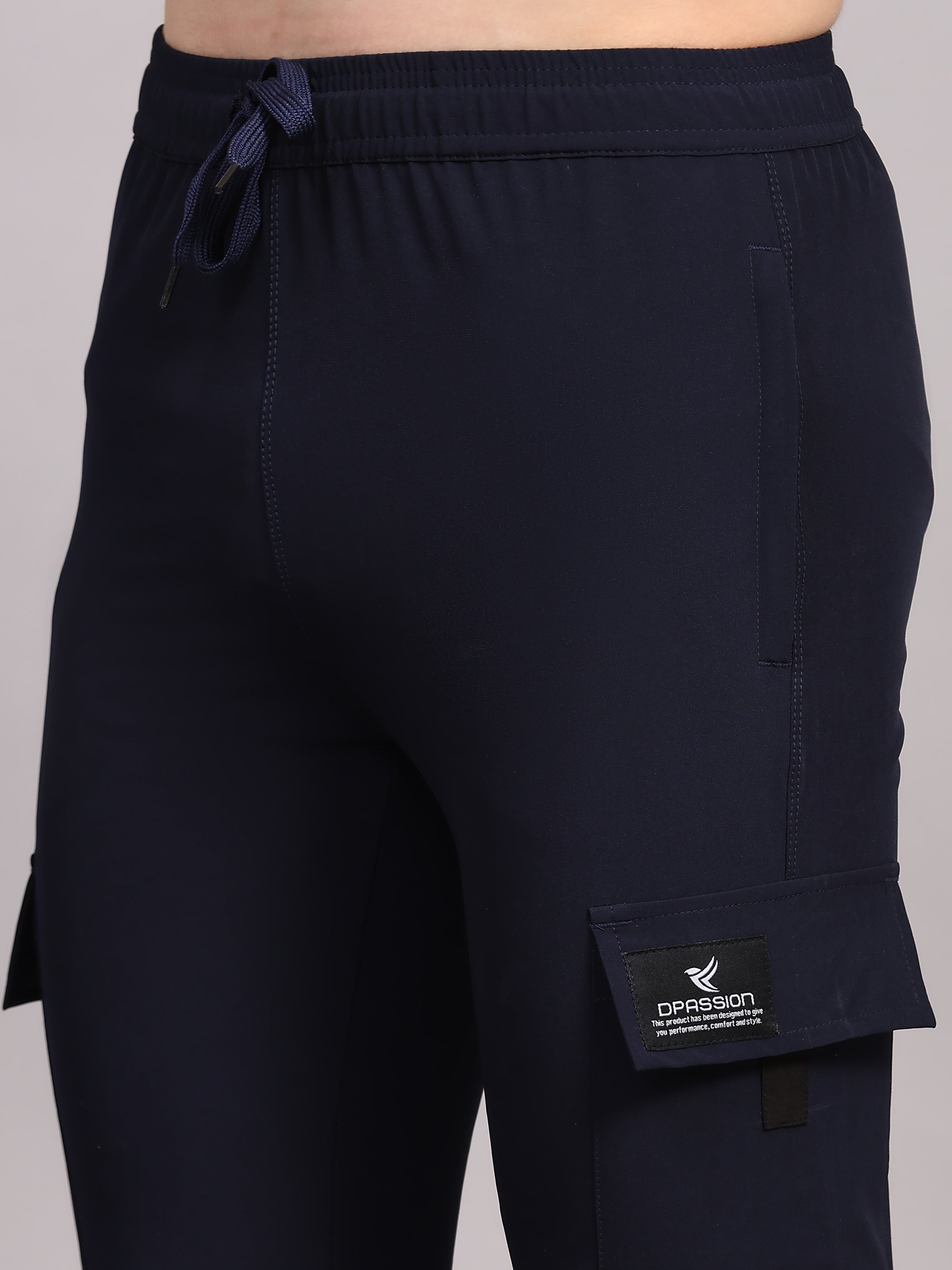 Dpassion Men Navy Cargo Joggers Utility Performance Activewear - Dpassion