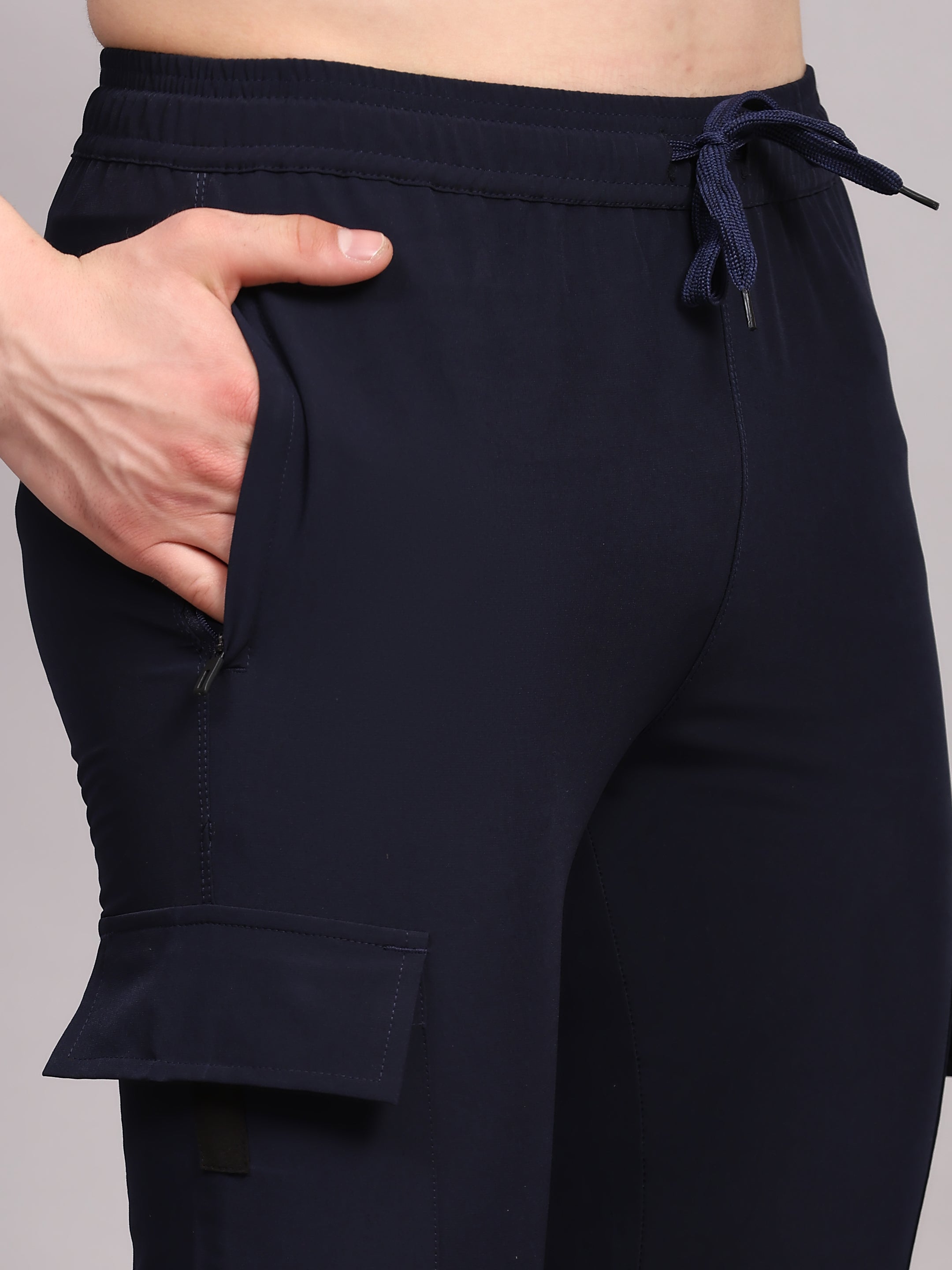 Dpassion Men Navy Cargo Joggers Utility Performance Activewear - Dpassion