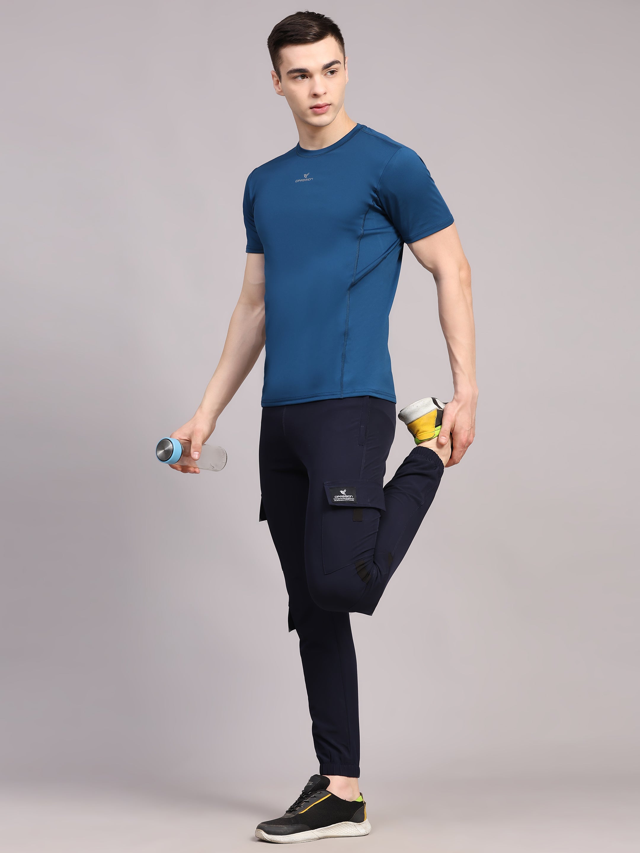 Dpassion Men Navy Cargo Joggers Utility Performance Activewear - Dpassion