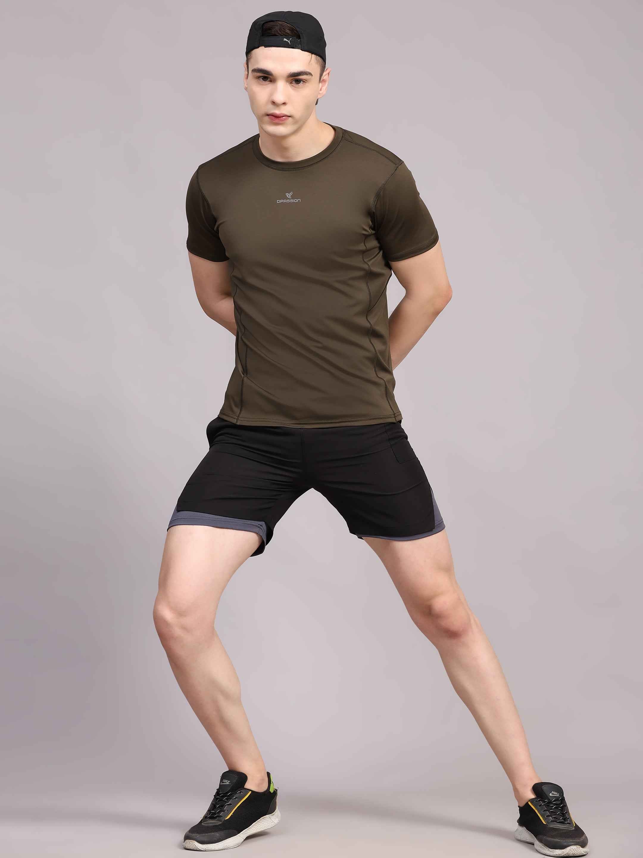 Dpassion Men 2 in 1 Training Shorts Quick Dry Gym Activewear