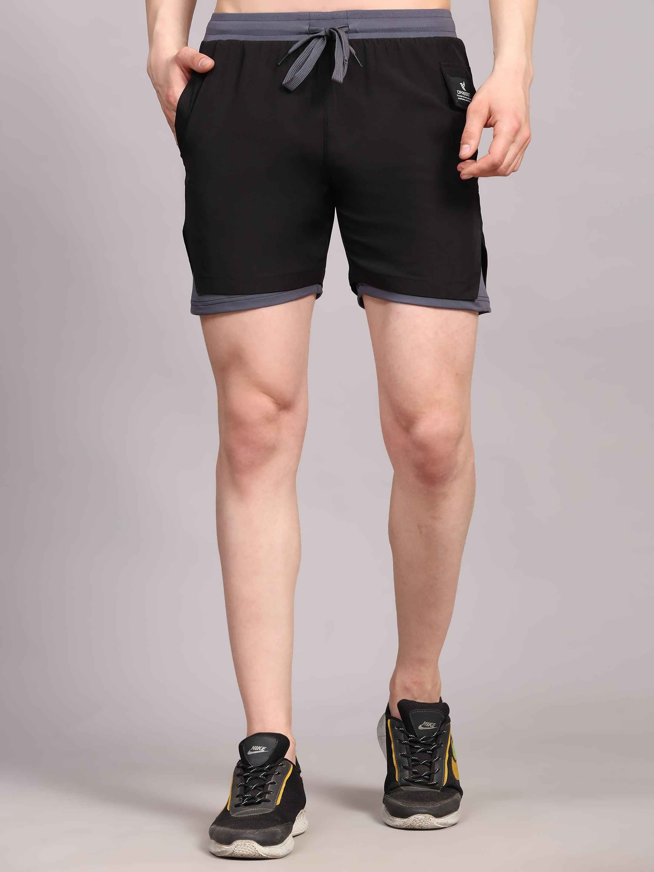 Dpassion Men 2 in 1 Training Shorts Quick Dry Gym Activewear