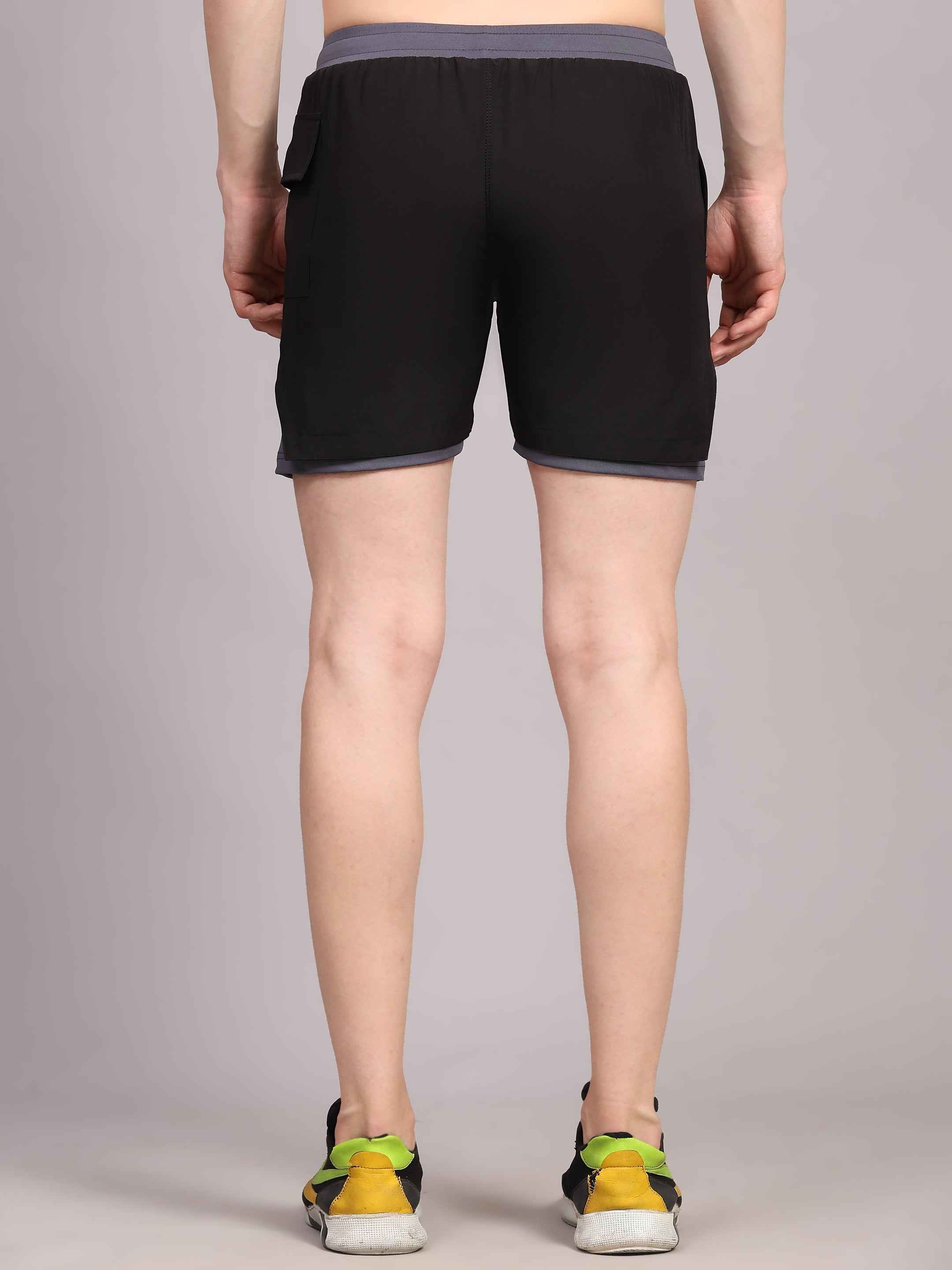 Dpassion Men 2 in 1 Training Shorts Quick Dry Gym Activewear