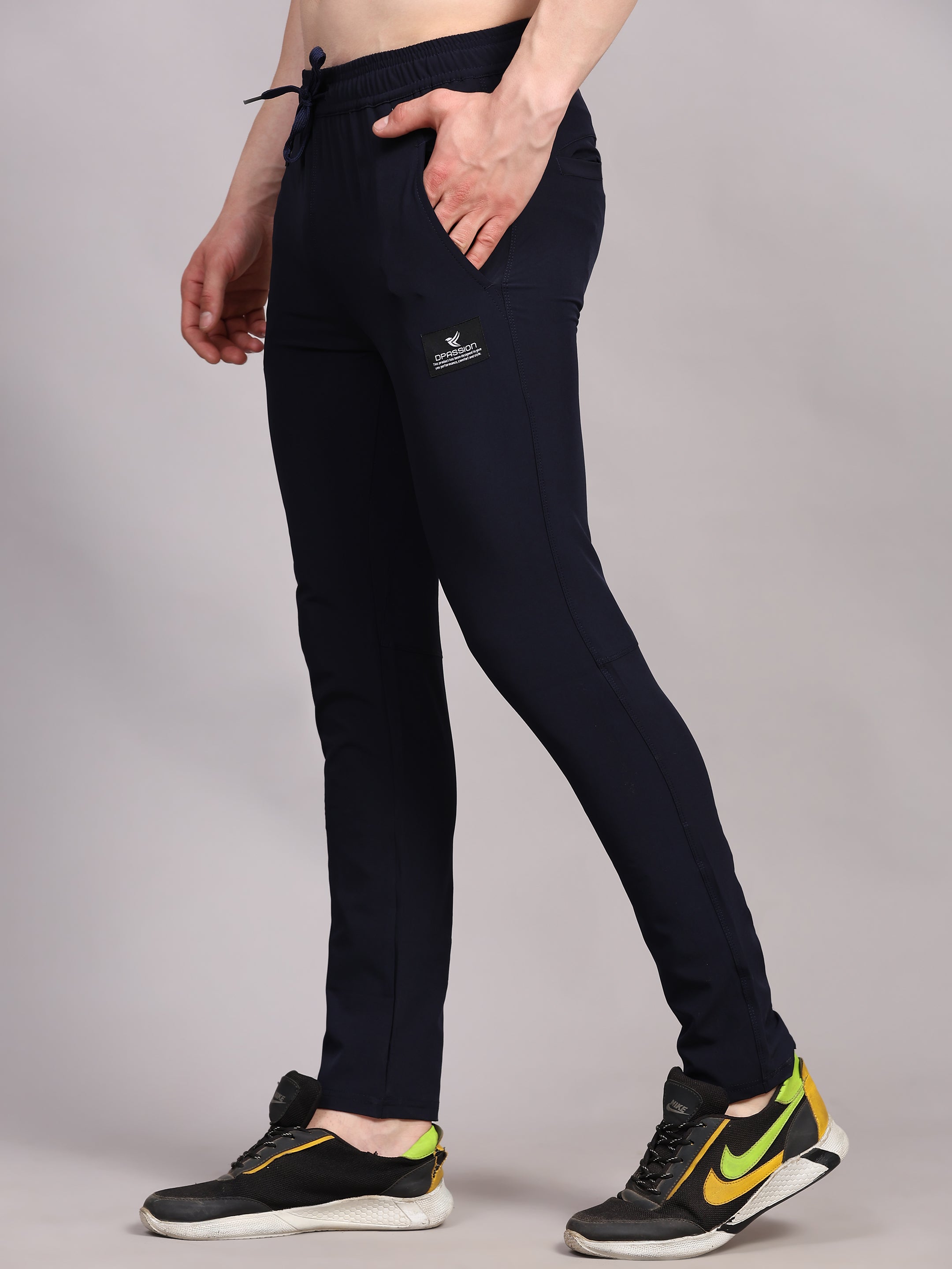 Imported NS Terry Nyloon Lycra 190 GSM Men Track Pants