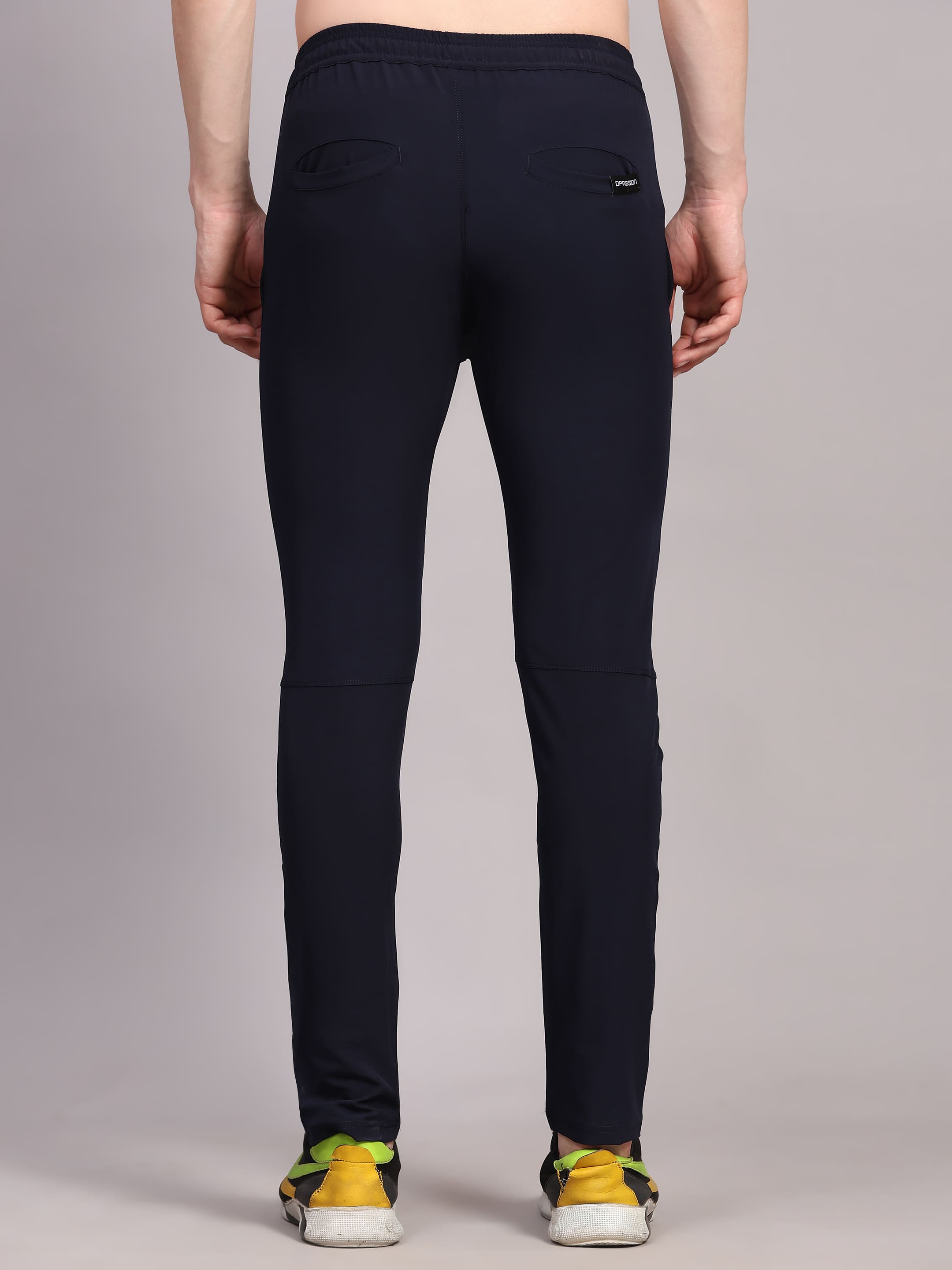 Dpassion Men Slim Fit Training Track Pants Stretch Gym Activewear Navy - Dpassion