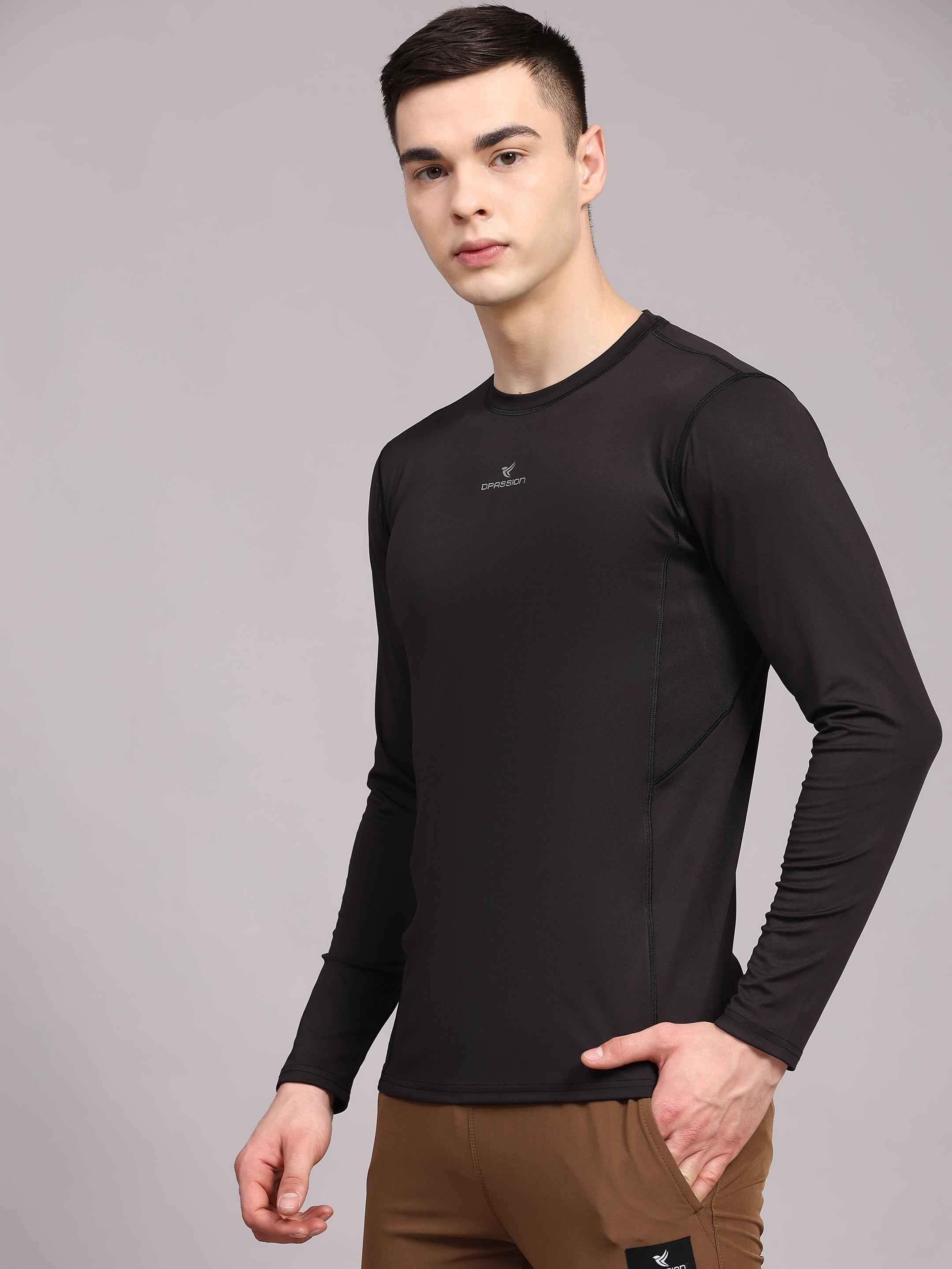 Dpassion Men’s Black Performance Long Sleeve Training T-Shirt