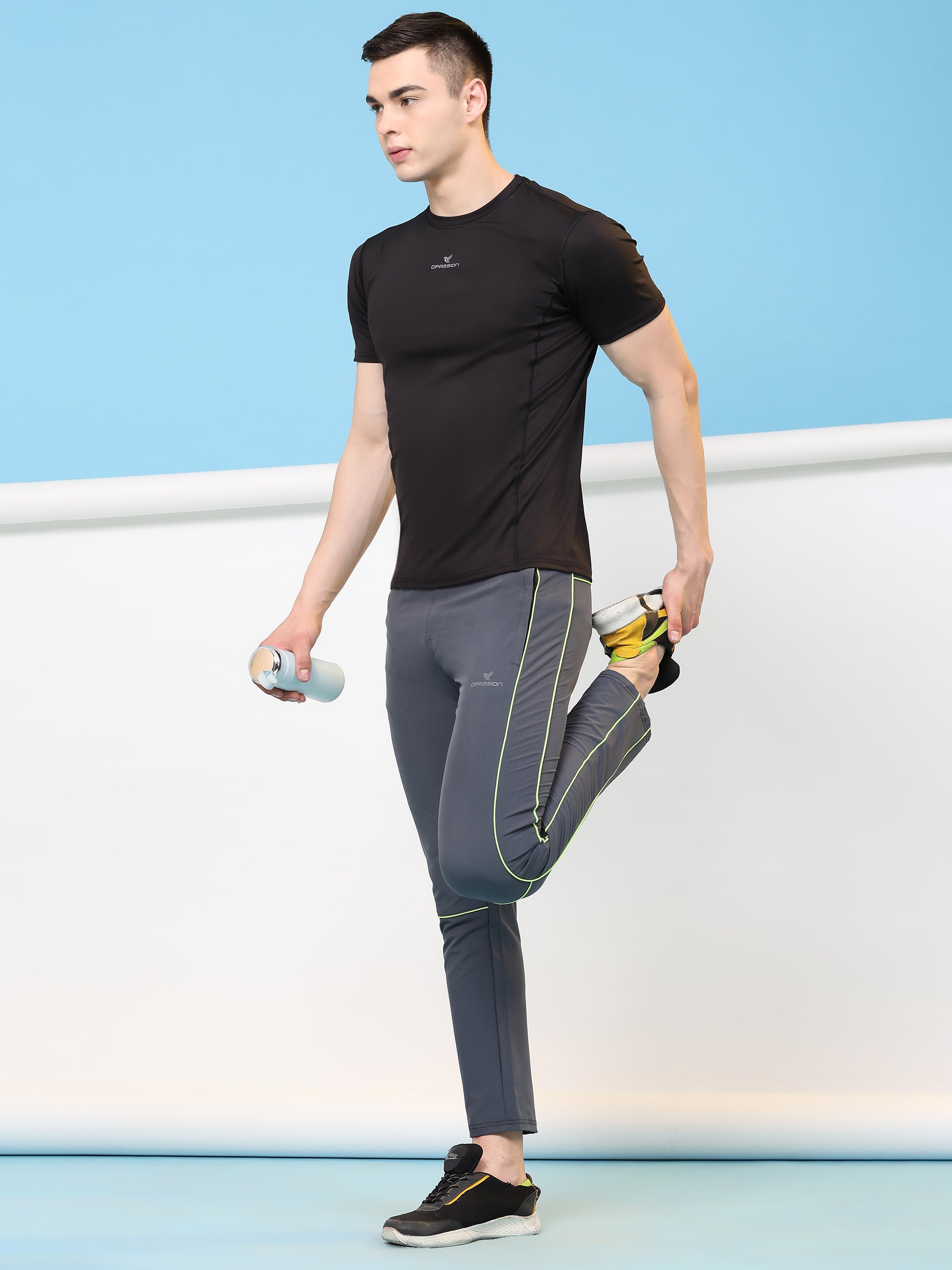 Imported NS Terry Nyloon Lycra 190 GSM Track Pants For Men