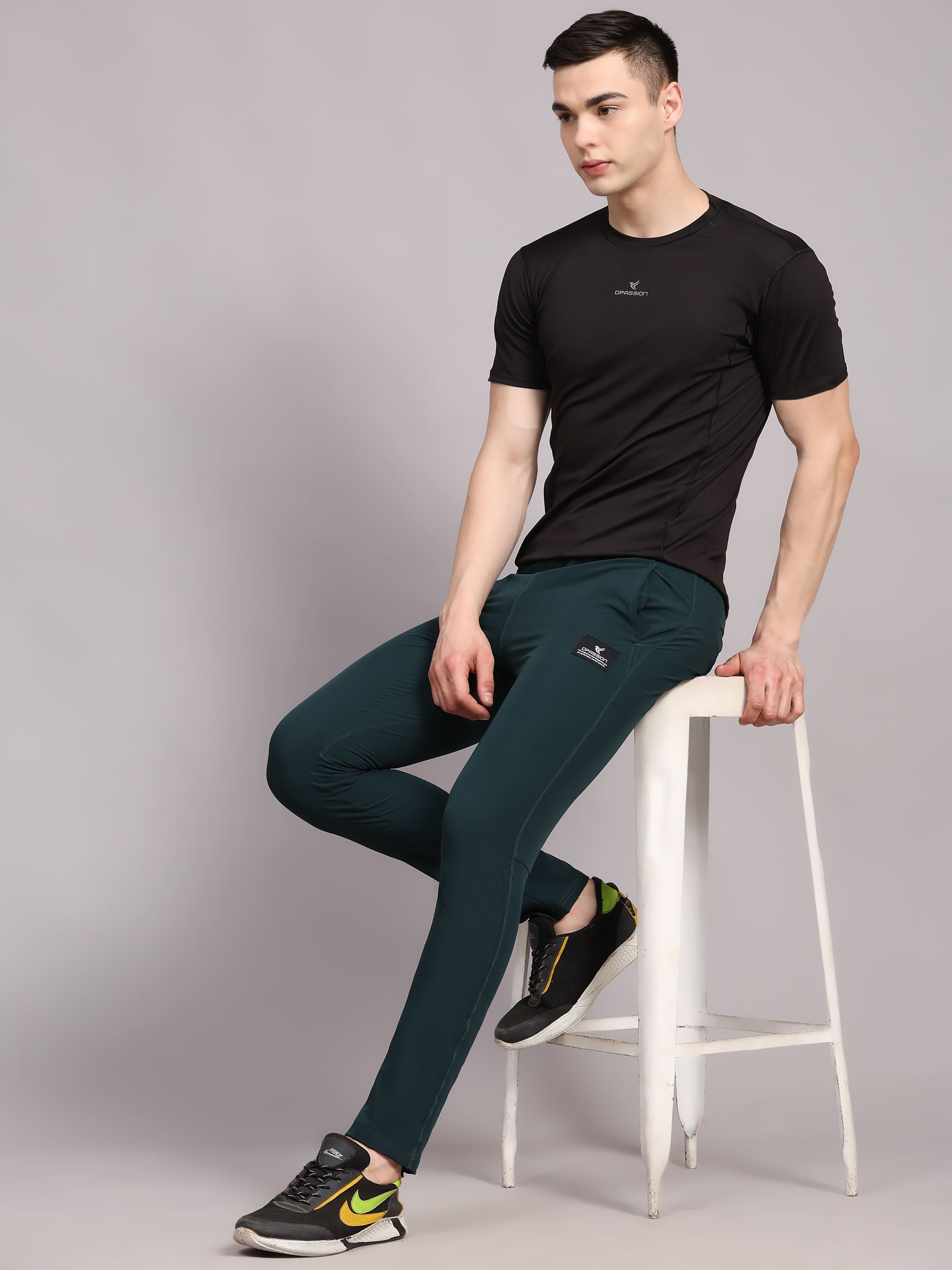 Dpassion Men Slim Fit Training Track Pants Stretch Gym Activewear - Dpassion