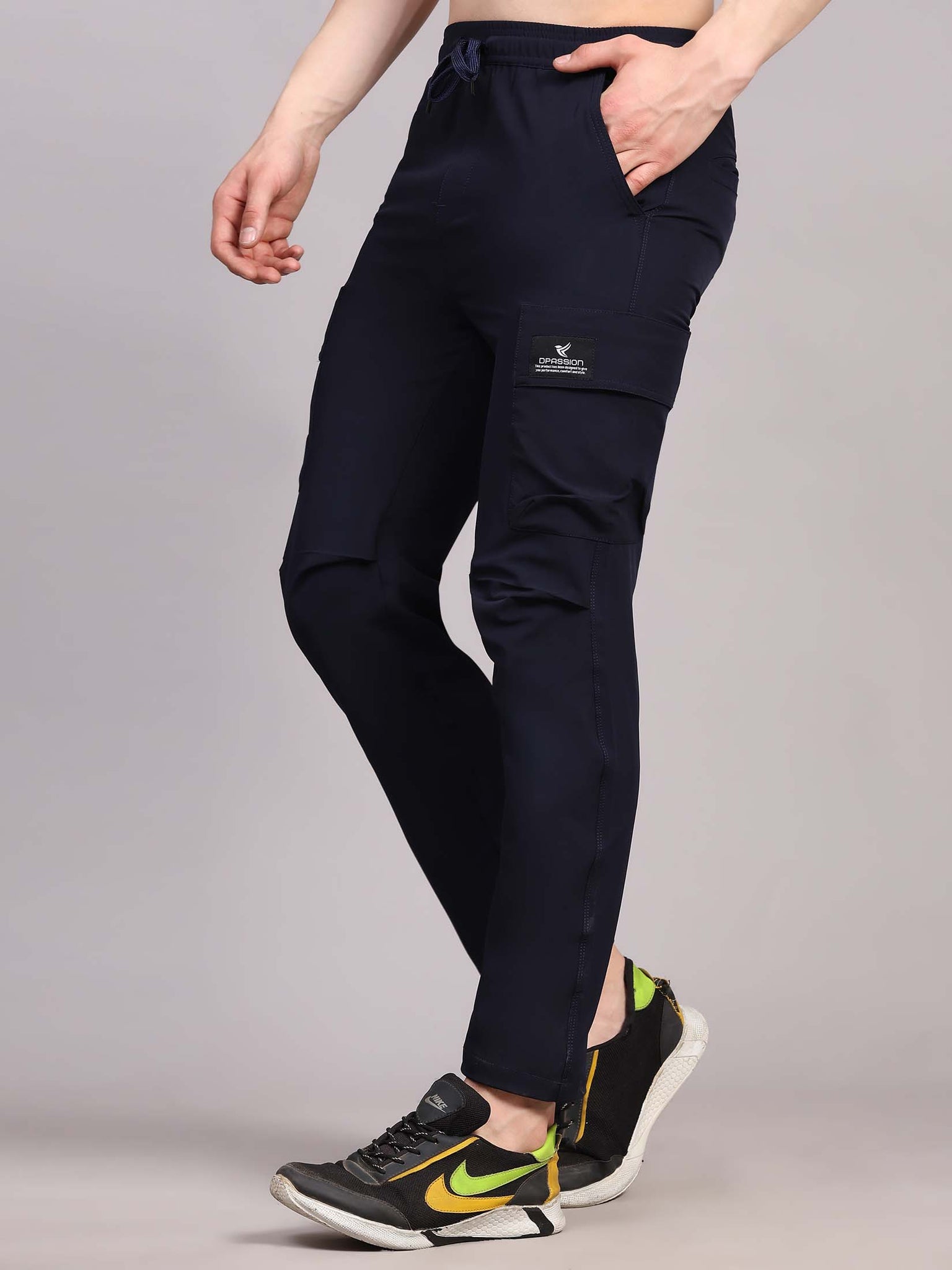 Regular fit sports track pants for men