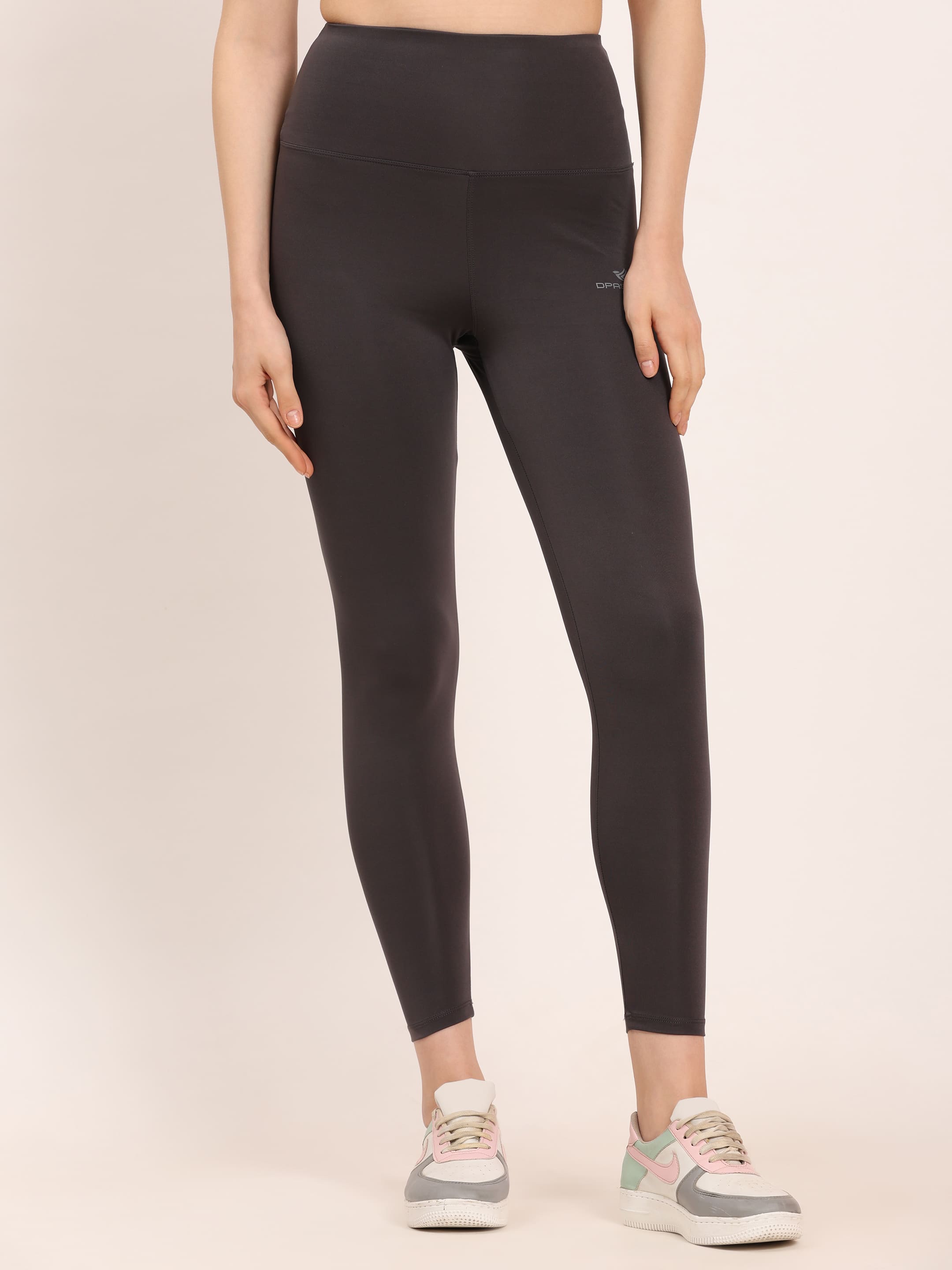 Dpassion Women’s Sculpt High Waist Leggings Brown Performance Wear - Dpassion