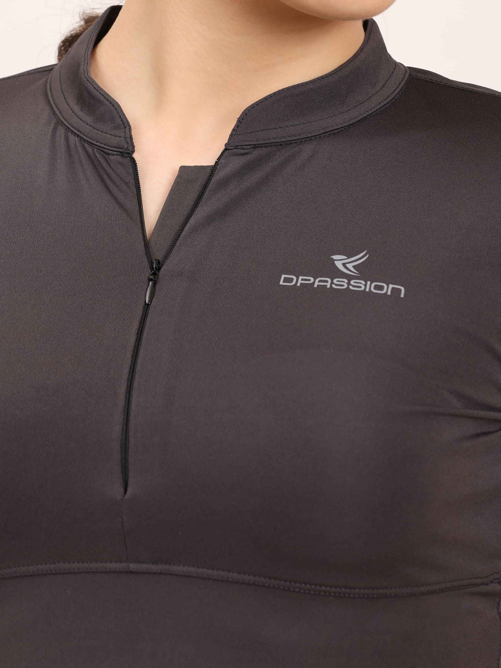 Dpassion CoreFlex Long Sleeve Crop Training Top Charcoal