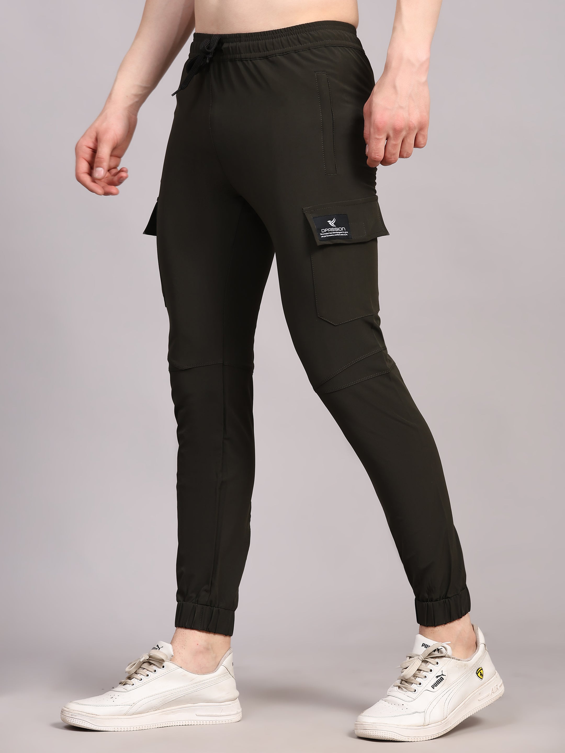 Imported NS Terry Nyloon Lycra 190 GSM Training Track Pants For Men