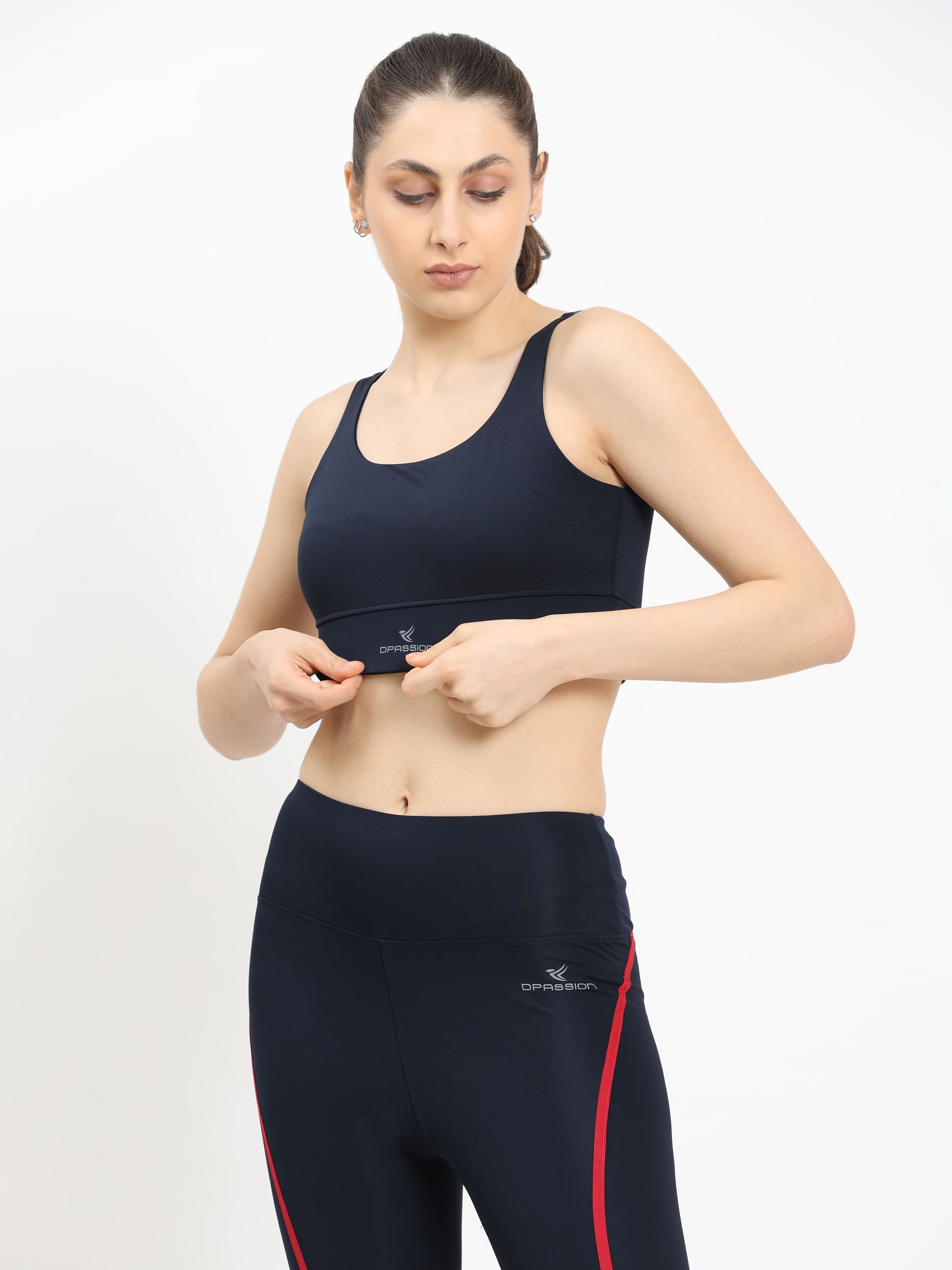 Dpassion Women Navy Blue Medium Support Sports Bra Activewear - Dpassion