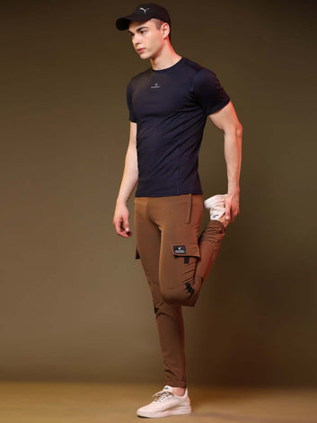 Regular fit sports track pants for men