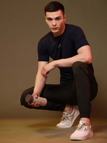 Regular fit sports track pants for men