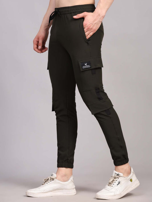 Regular fit sports track pants for men