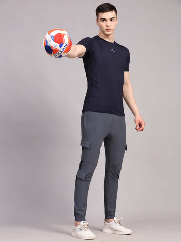 Regular fit sports track pants for men