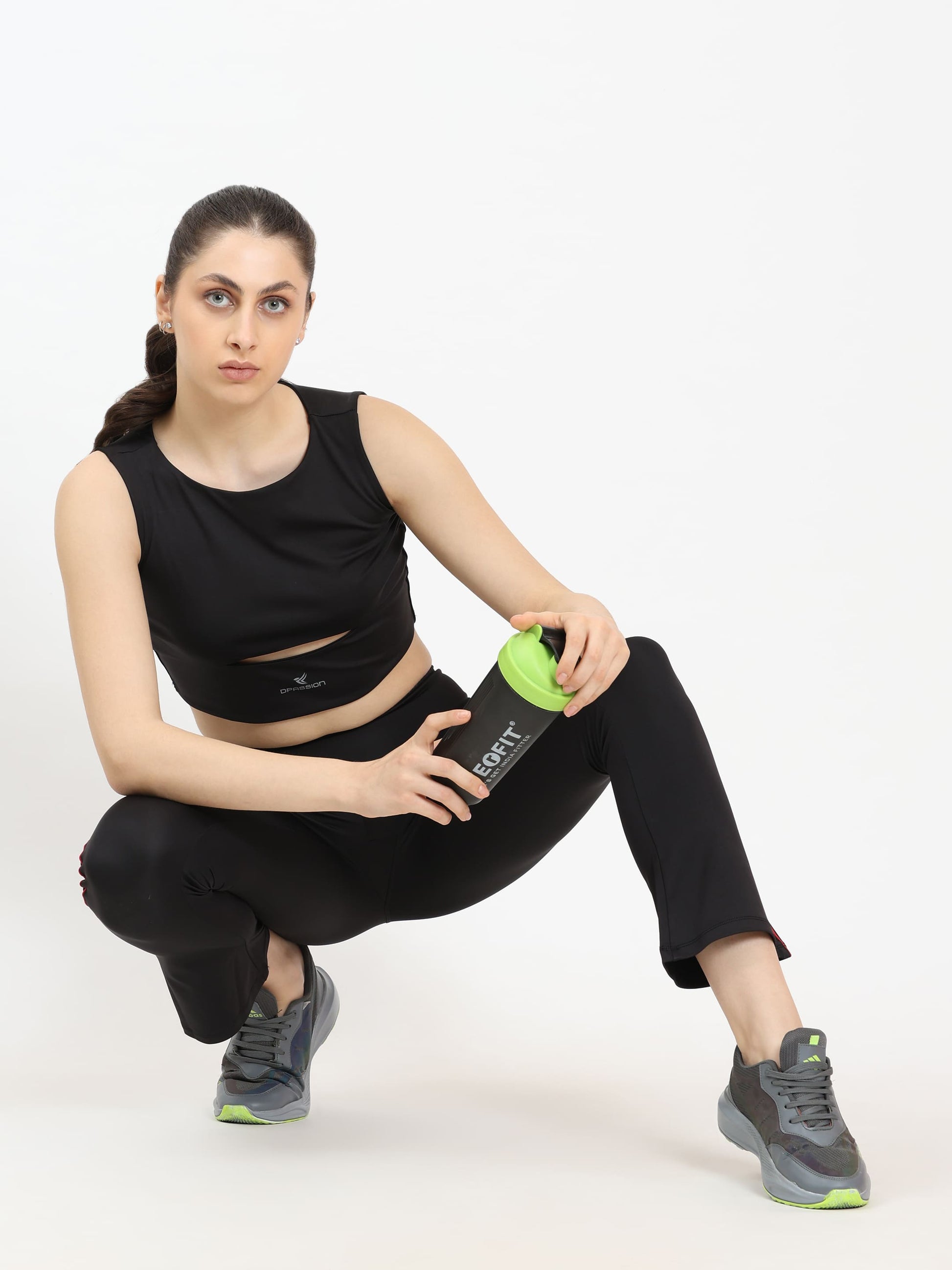 Dpassion Cut-Out Performance Crop Top for Women Gym Activewear - Dpassion