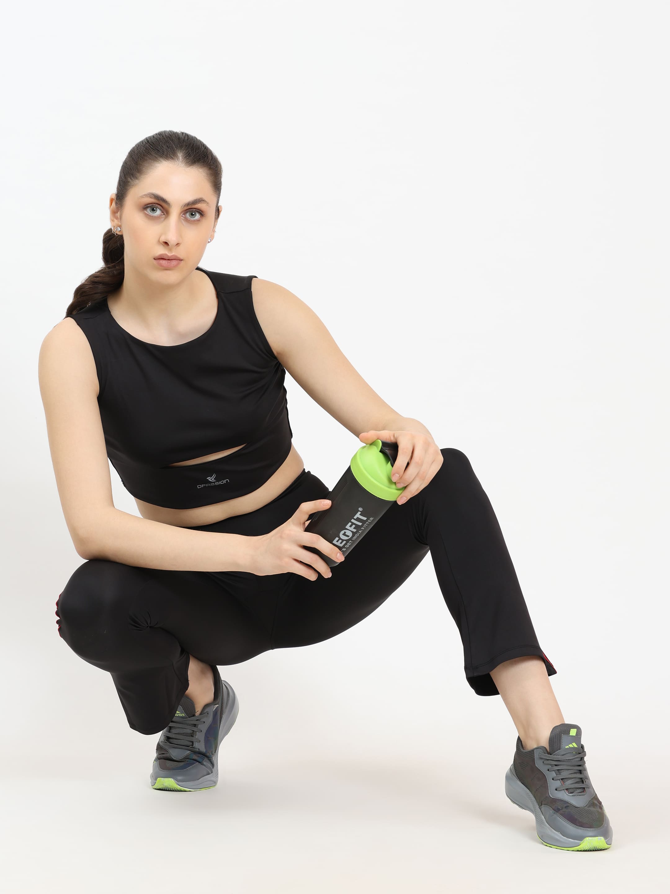 Dpassion Cut-Out Performance Crop Top for Women Gym Activewear - Dpassion