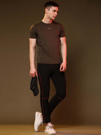 Regular fit sports track pants for men