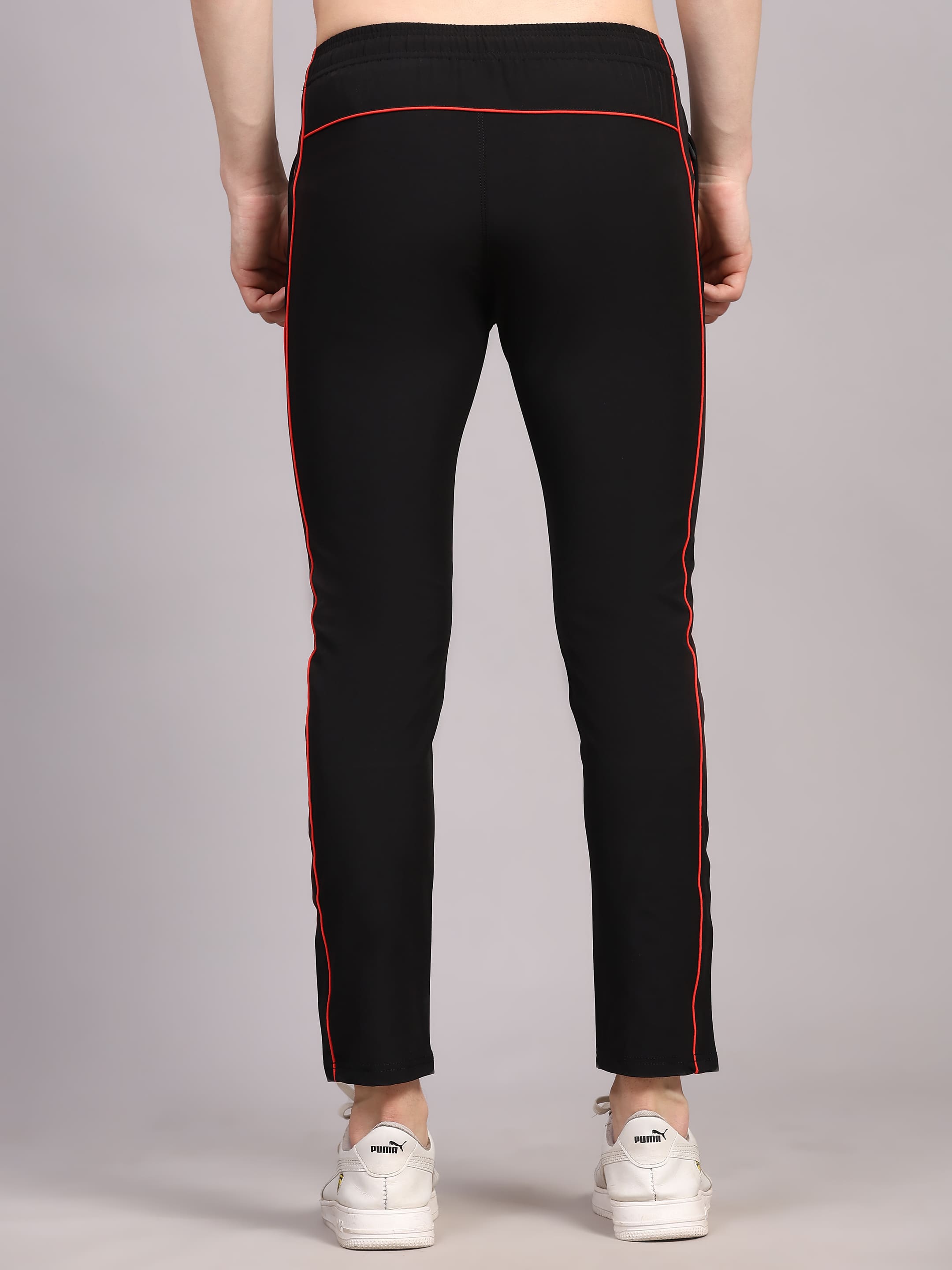 Dpassion Men Slim Fit Training Track Pants Contrast Stripe Activewear - Dpassion