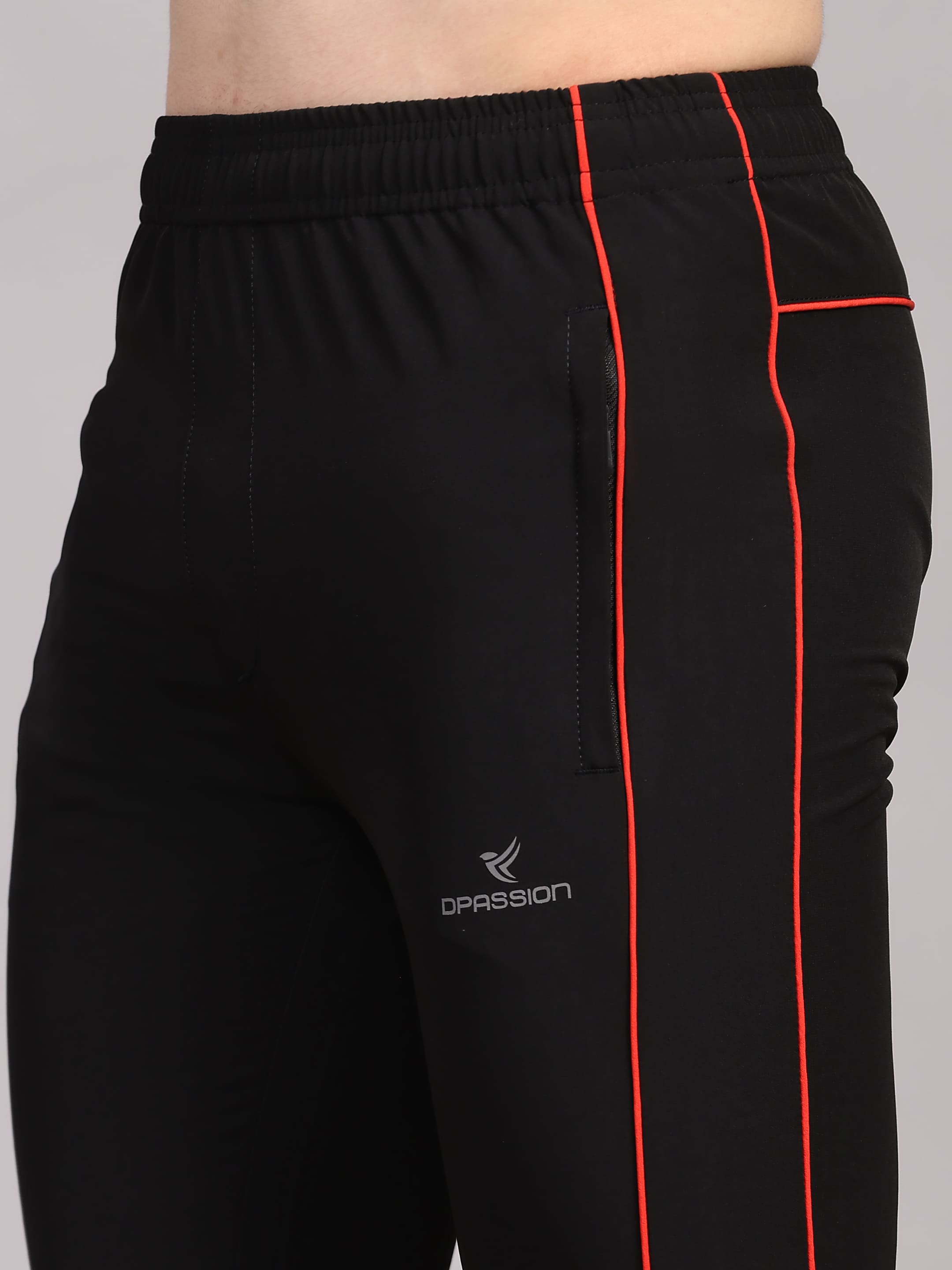 Dpassion Men Slim Fit Training Track Pants Contrast Stripe Activewear - Dpassion