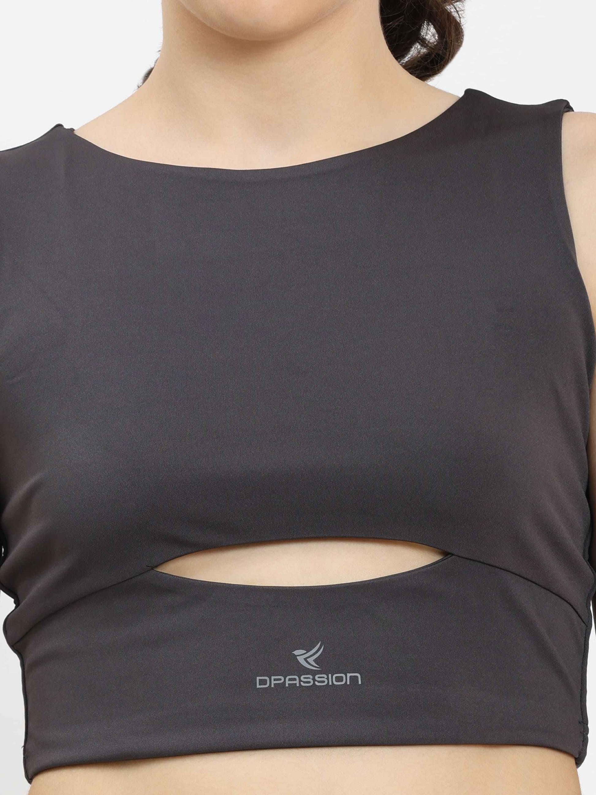 Dpassion Sculpt Cut-Out Crop Top Women Gym Activewear