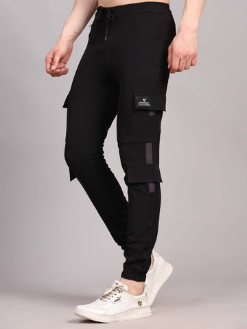 Regular fit sports track pants for men