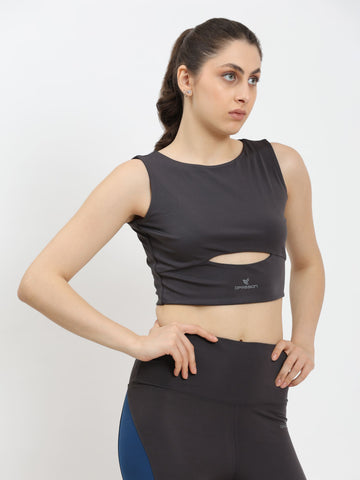 Dpassion Sculpt Cut-Out Crop Top Women Gym Activewear - Dpassion