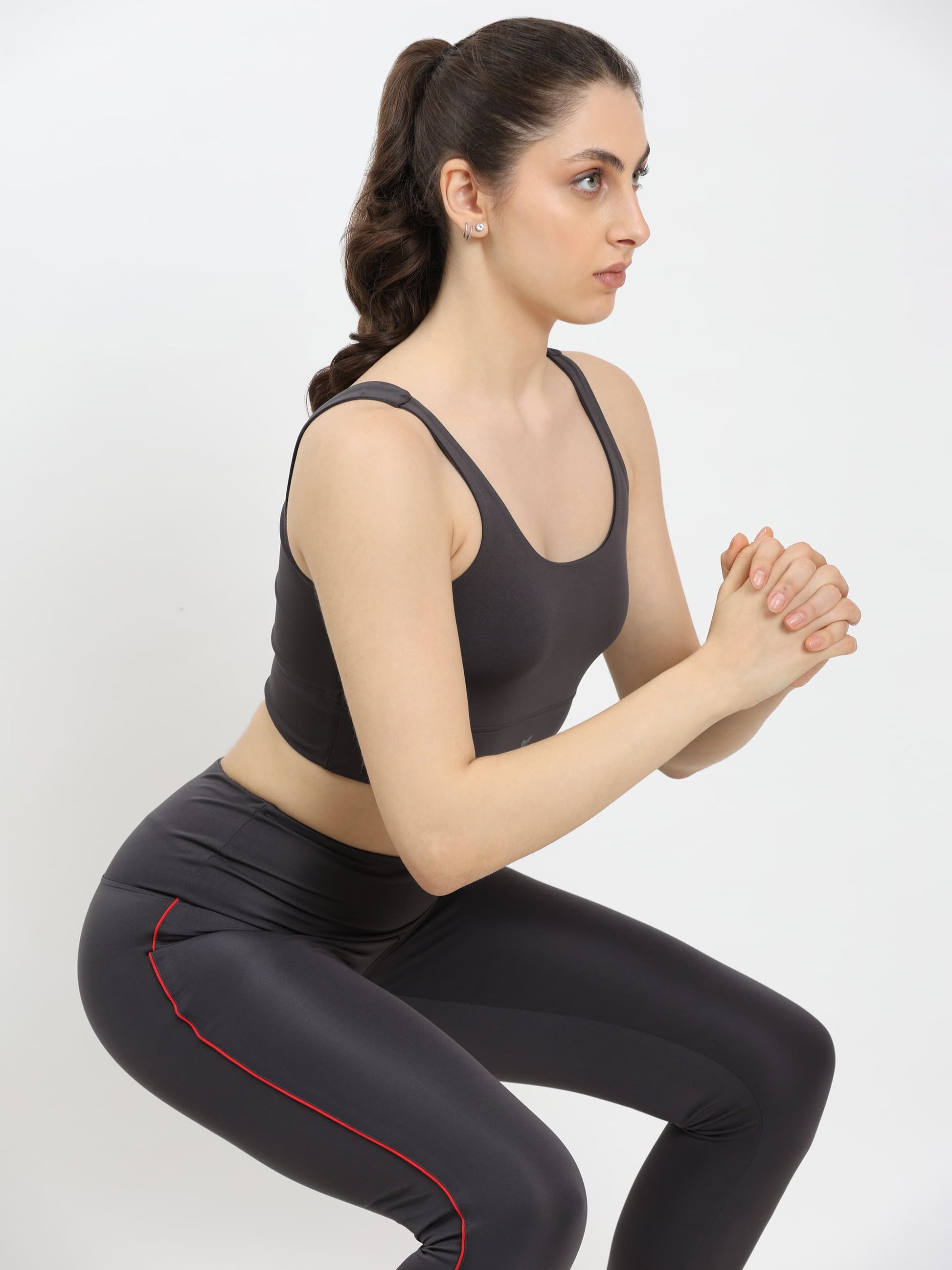 Dpassion Women Charcoal Medium Support Sports Bra Activewear - Dpassion