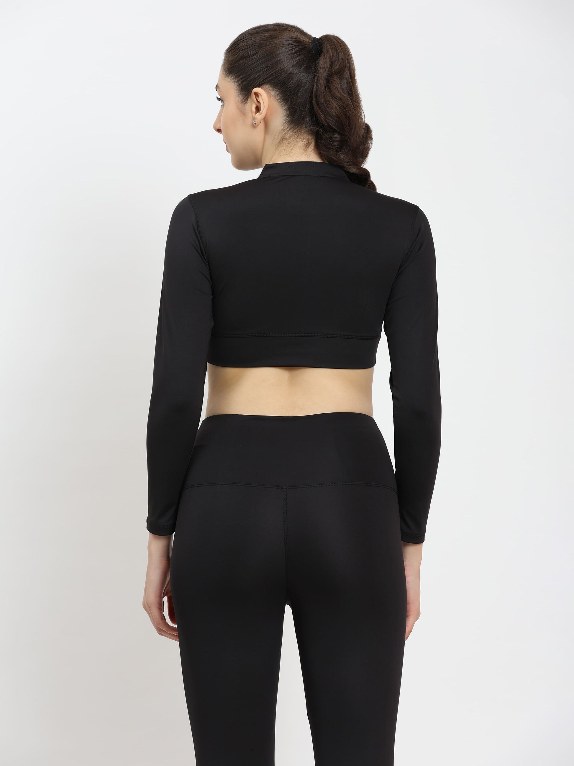 Dpassion CoreFlex Long Sleeve Crop Training Top Black - Dpassion