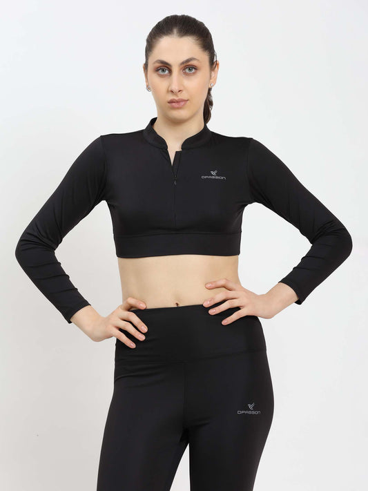 Women's Sports Bra, Wireless & Non-Padded, Full Sleeve Polyester Sports bra for women.
