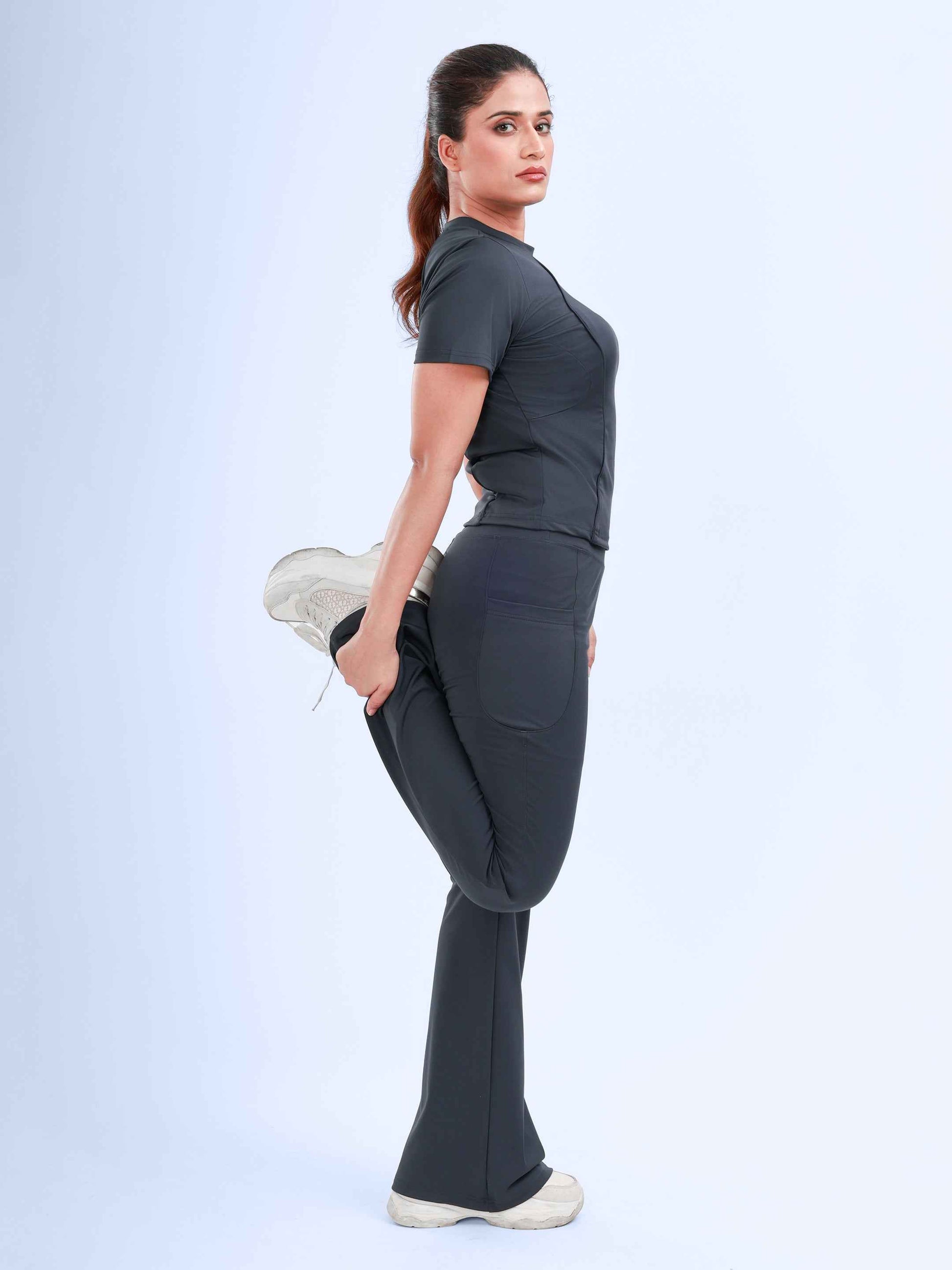 Dpassion SculptFit Performance Tee Charcoal Women Activewear Top