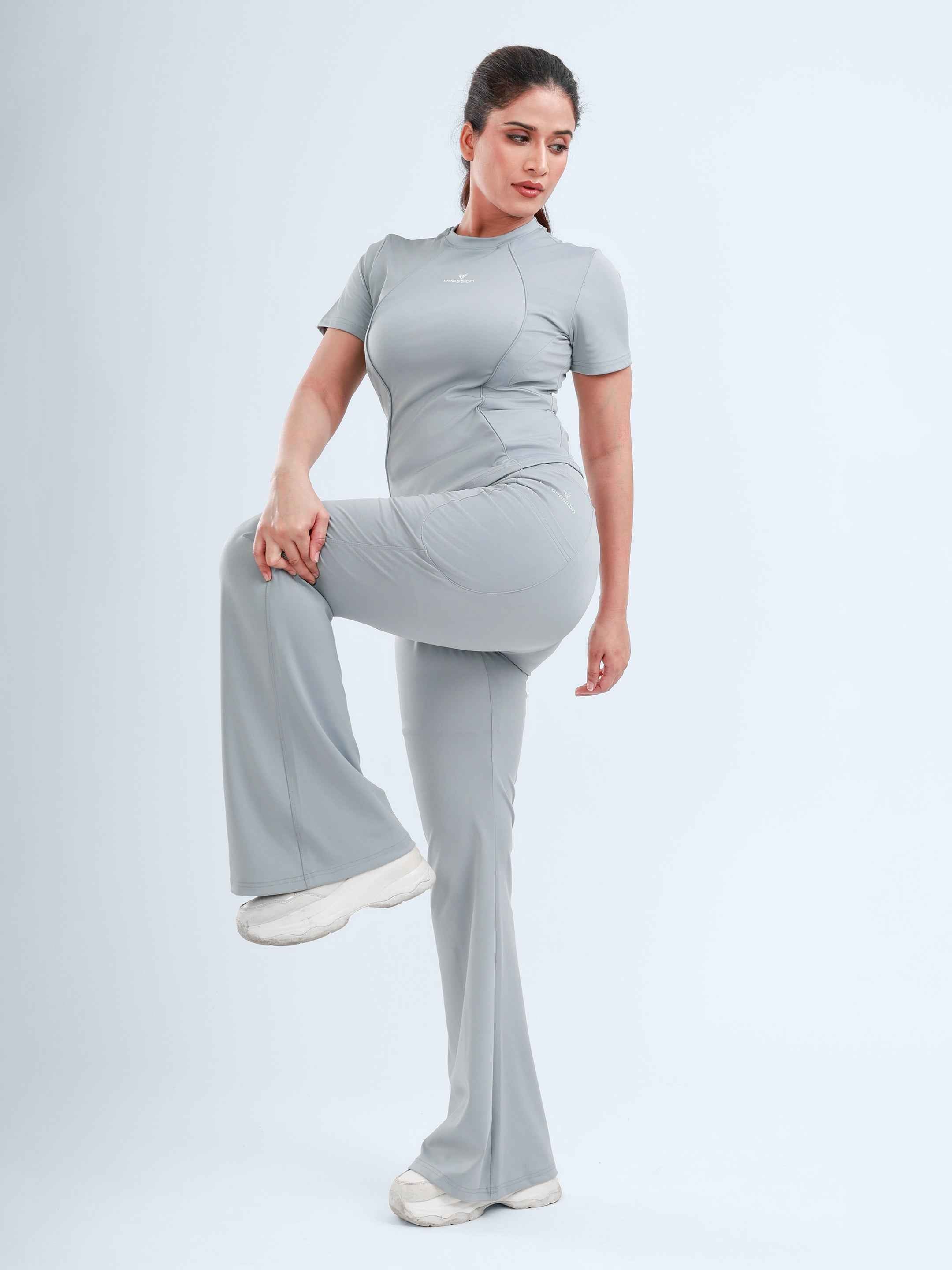 Dpassion SculptFit Performance Tee Light Grey Women Activewear Top