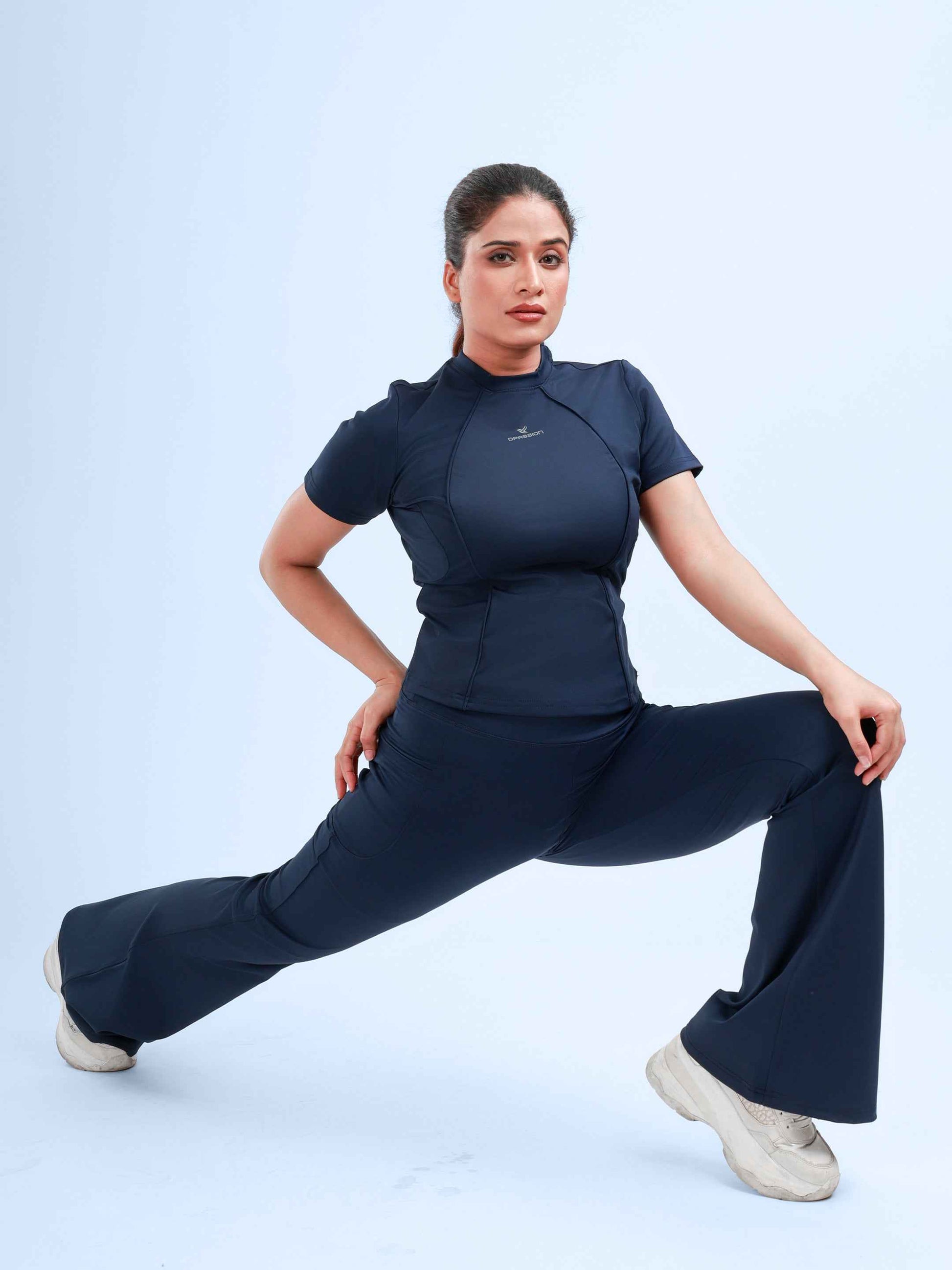 Dpassion SculptFit Performance Tee Navy Women Activewear Gym Top