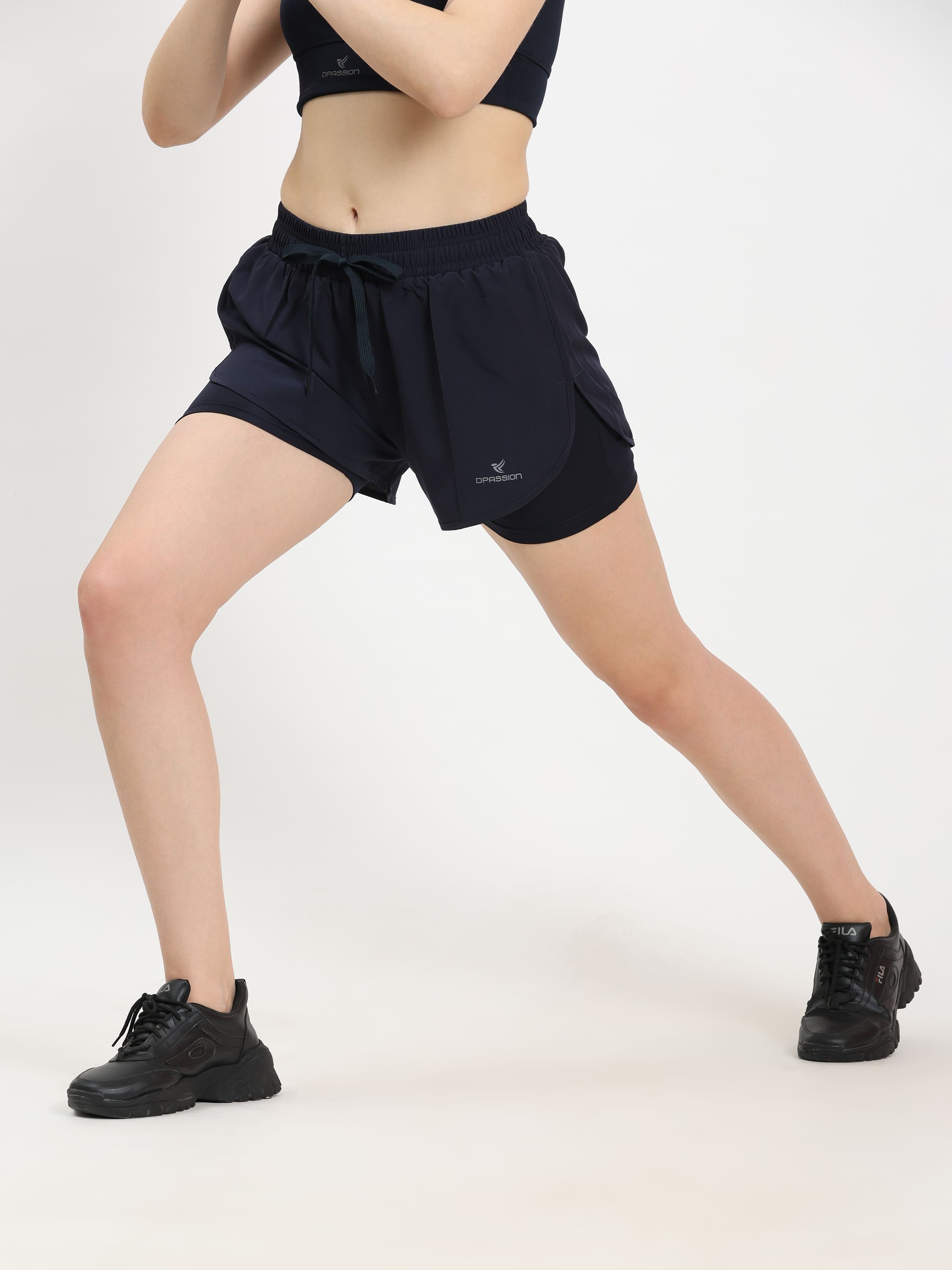 Dpassion Women Active Sports Bra & Training Shorts Gym Set - Dpassion