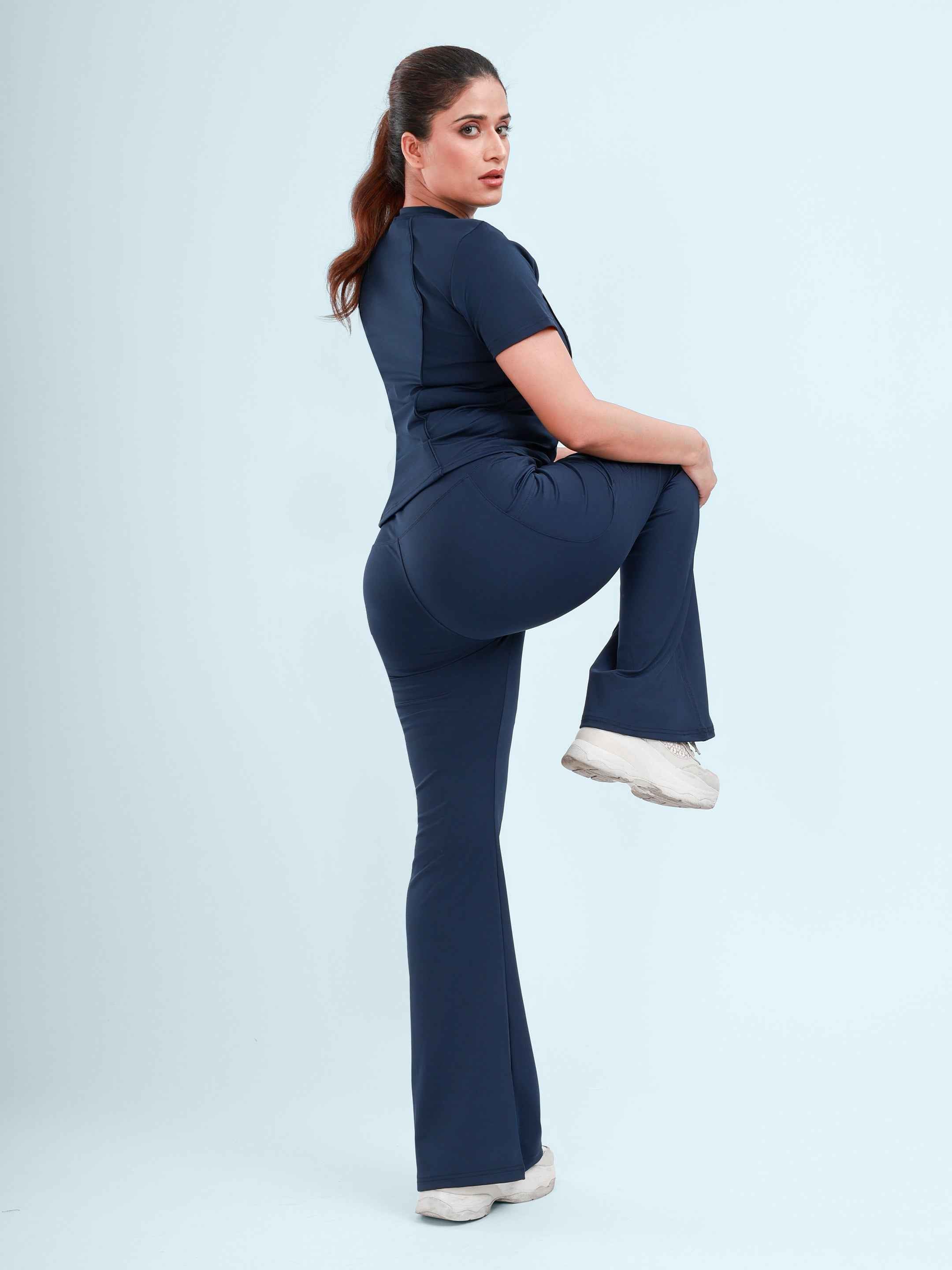 Dpassion Sculpt Flare Pants Navy High Waist Activewear