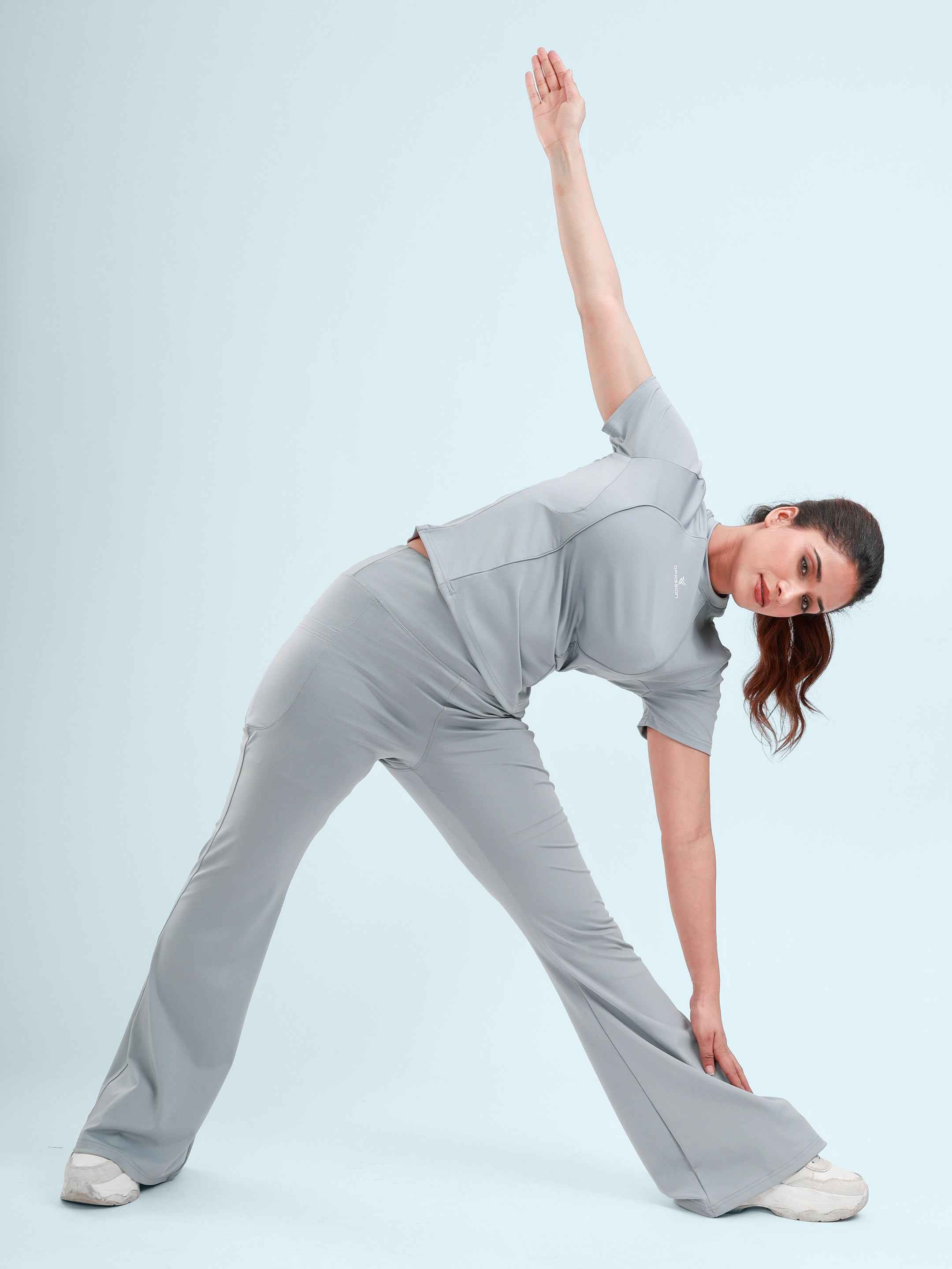 Dpassion Sculpt Flare Pants Light Grey High Waist Activewear