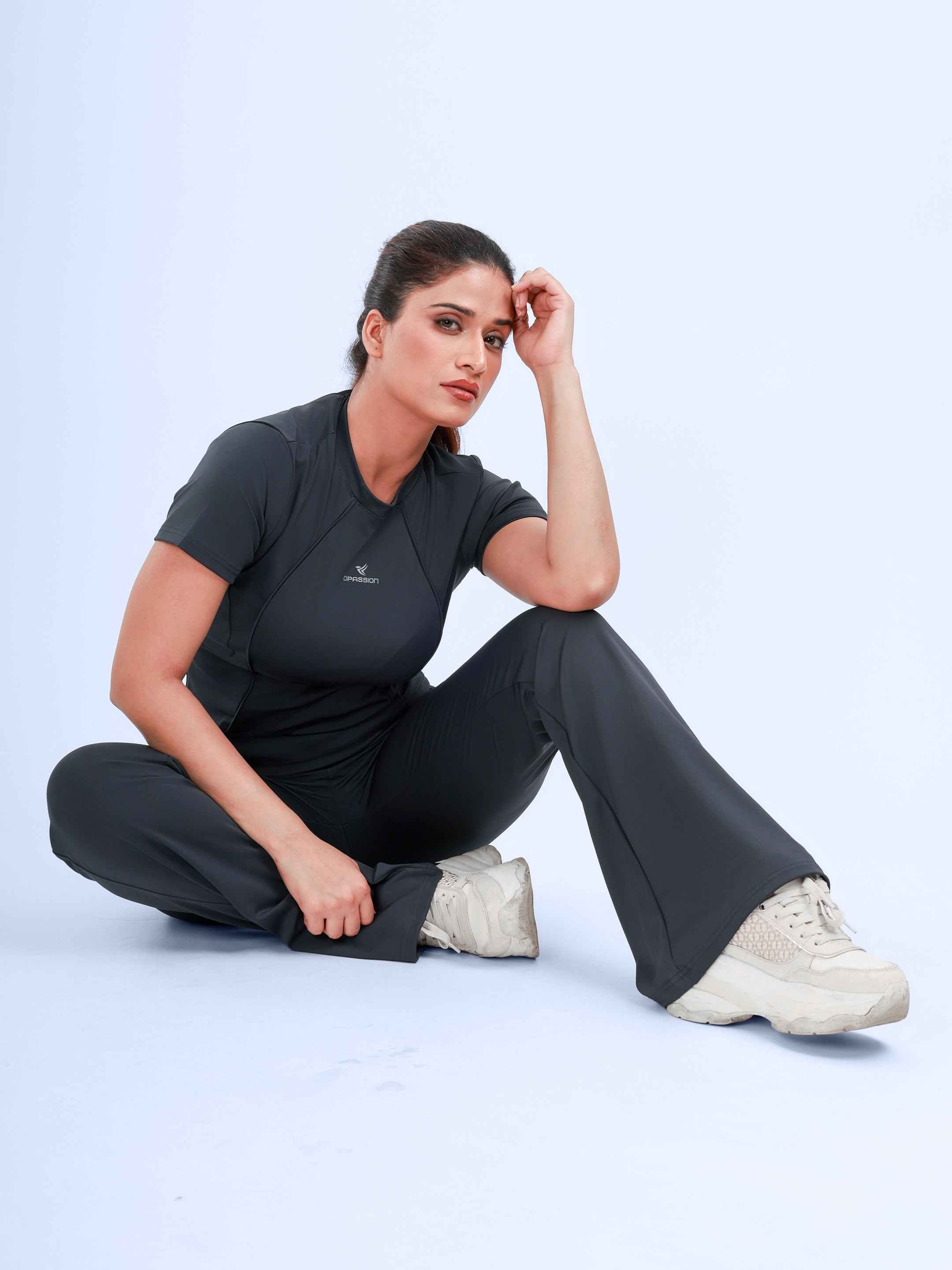 Dpassion SculptFit Performance Tee Charcoal Women Activewear Top