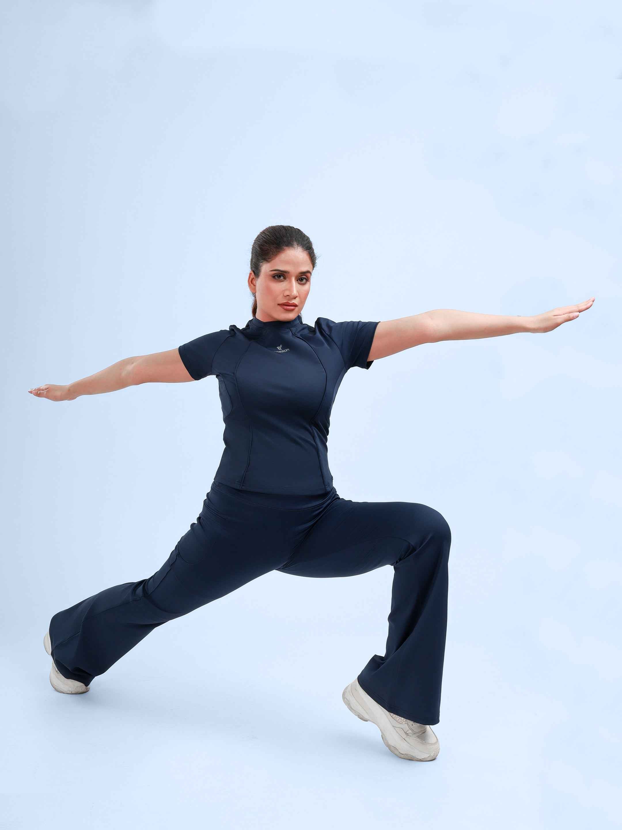 Dpassion SculptFit Performance Tee Navy Women Activewear Gym Top