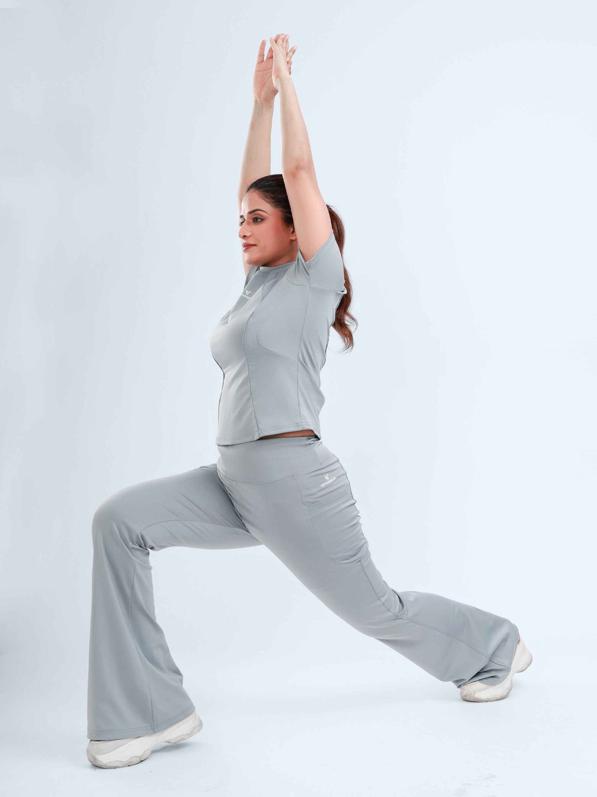 Dpassion SculptFit Performance Tee Light Grey Women Activewear Top