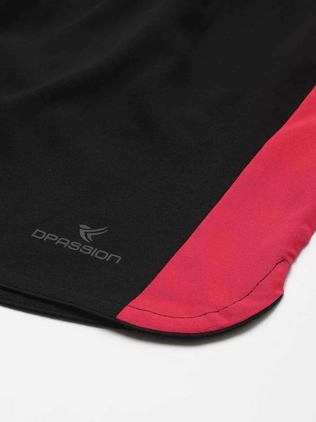 Dpassion Edge Panel Training Shorts Black Red Performance Wear
