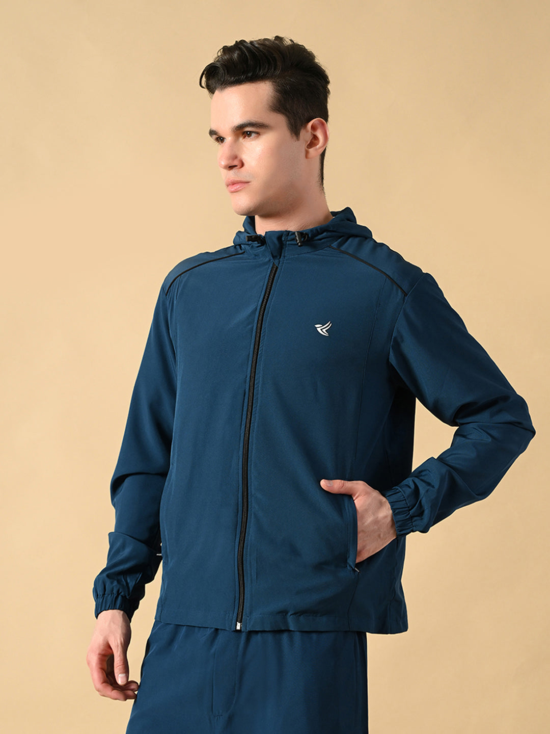 Dpassion Men Hooded Zip Jacket Lightweight Training Activewear - Dpassion