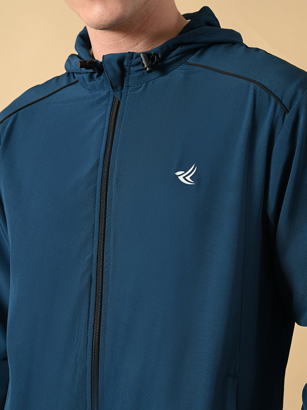 Dpassion Men Hooded Zip Jacket Lightweight Training Activewear - Dpassion