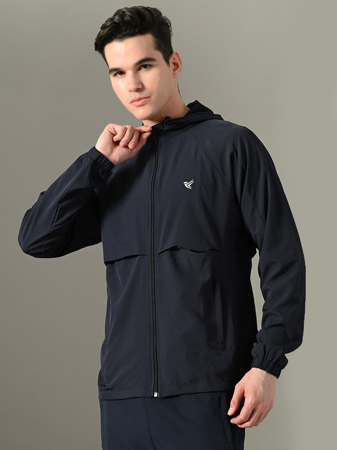 Dpassion Men Performance Hooded Jacket Lightweight Training Activewear