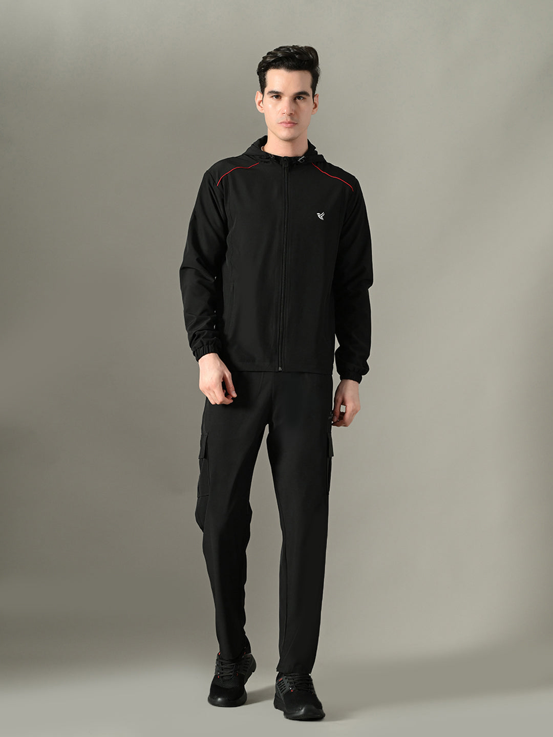 Dpassion Men Hooded Training Jacket Black Performance Activewear - Dpassion
