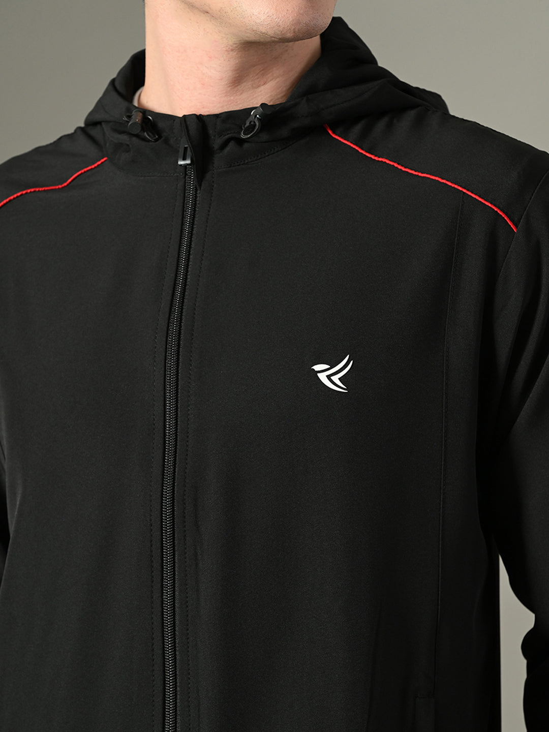 Dpassion Men Hooded Training Jacket Black Performance Activewear - Dpassion