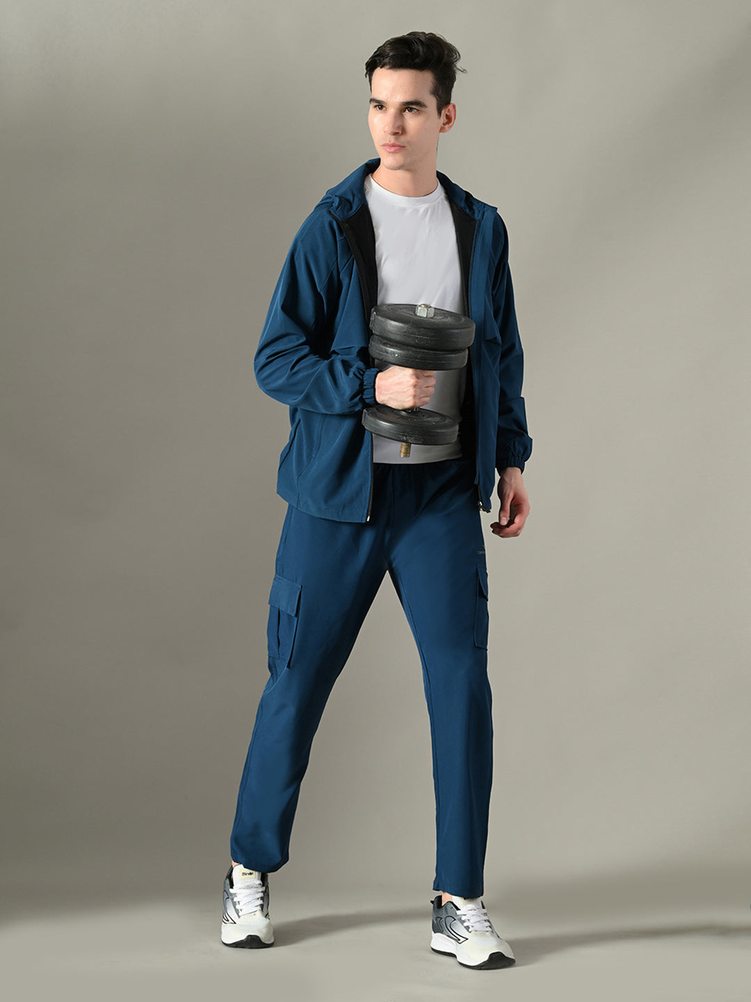 Men's Athletic Tracksuit Set - Sports Jacket & Cargo Pants