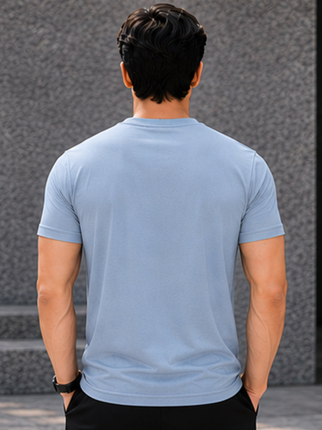 Men's Quick Dry Sports T-Shirt | Printed Gym Workout Running Training Activewear Tee (Silver)