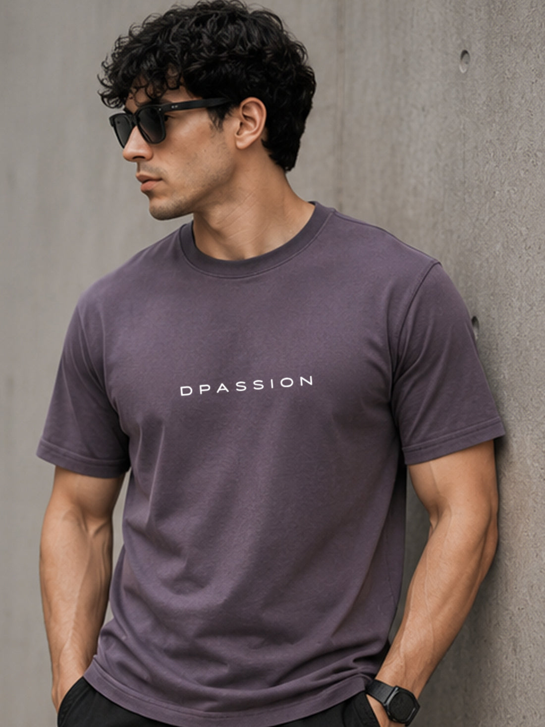Men's Oversized Drop Shoulder T-Shirt | Pure Cotton Relaxed Fit Round Neck Tee (Grey)