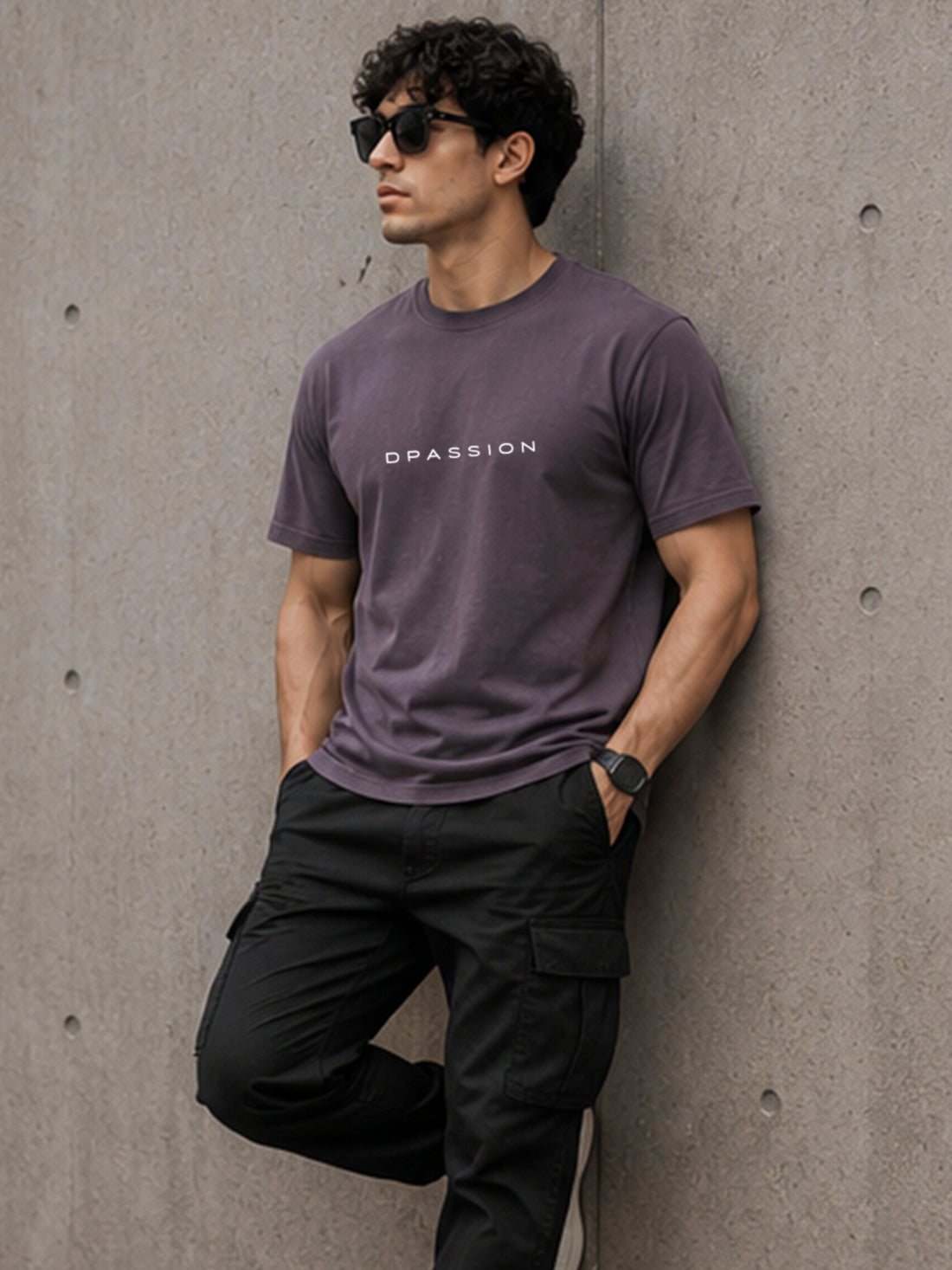 Men's Oversized Drop Shoulder T-Shirt | Pure Cotton Relaxed Fit Round Neck Tee (Grey)